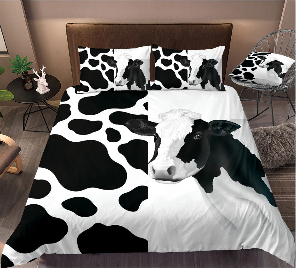 Cow Print Bedding Set Duvet Cover And 2 Pillowcases