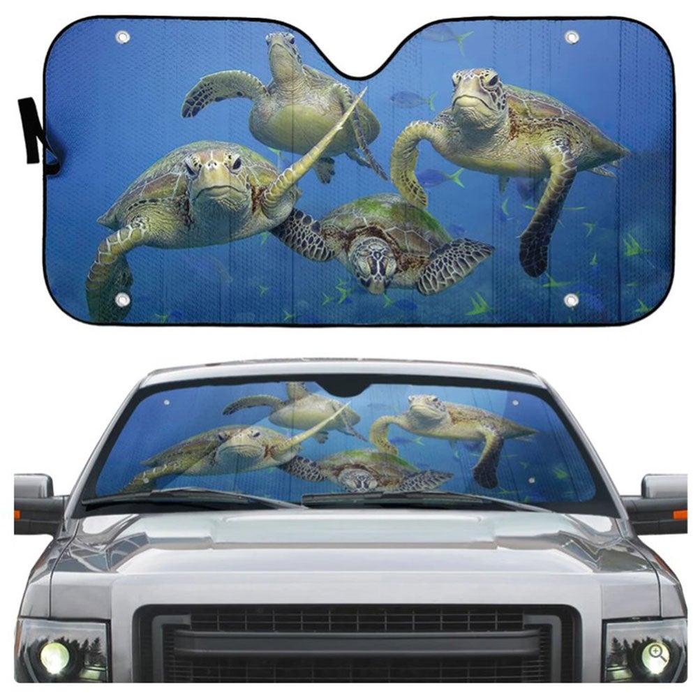Four Sea Turtles Custom Car Auto Sun Shades Windshield Accessories Decor Gift