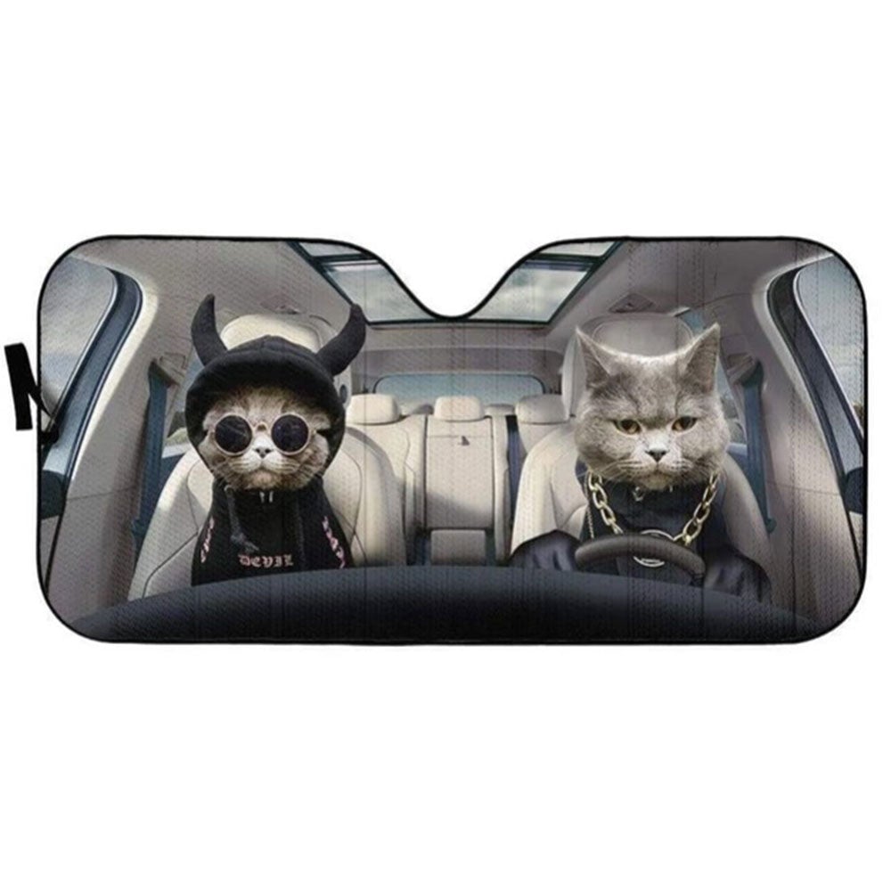 Hoodie Chartreux Cats Custom Car Auto Sun Shades Windshield Accessories Decor Gift