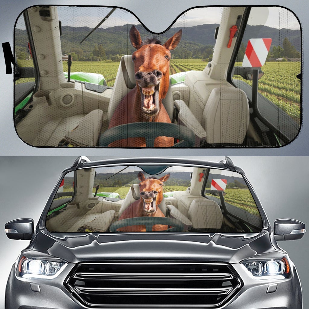 Driving Horses Tractor Car Auto Sunshades