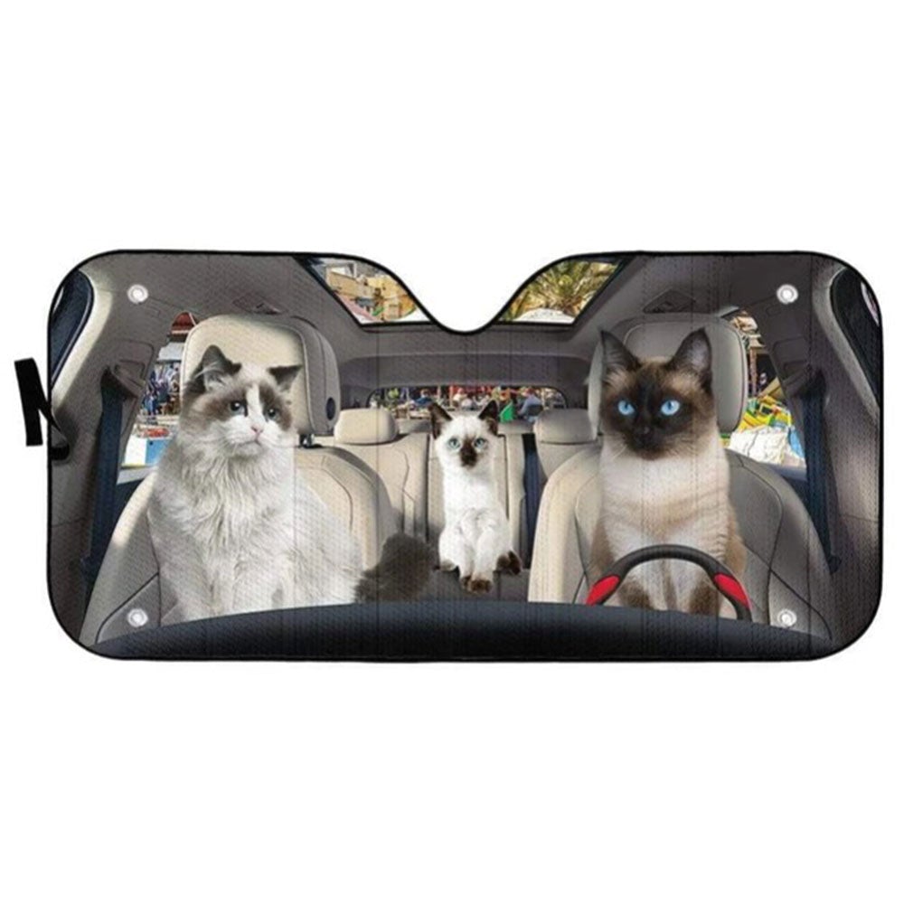 Ragdoll Cat Custom Car Auto Sun Shades Windshield Accessories Decor Gift