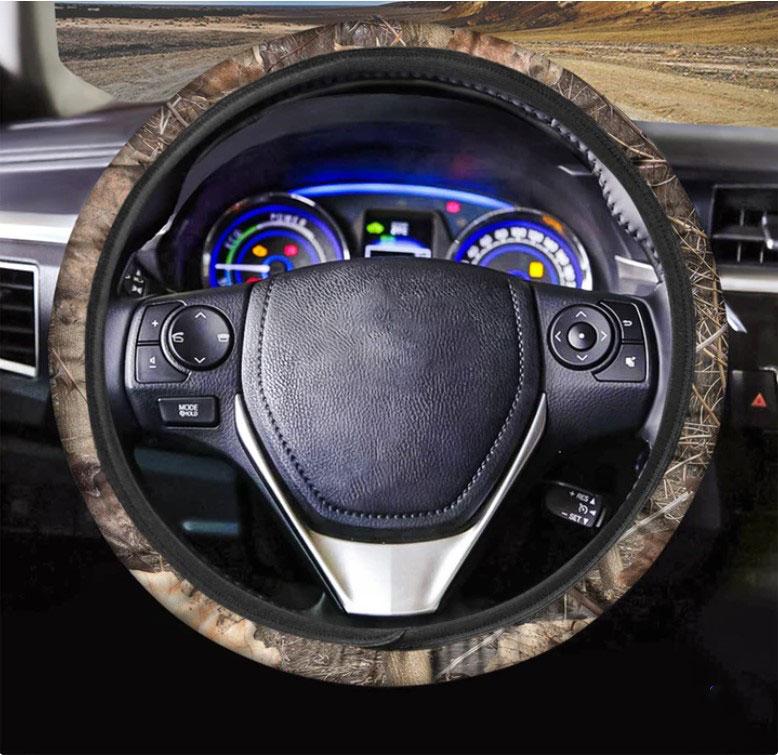 Hunting Camo Pattern Print Car Steering Wheel Cover