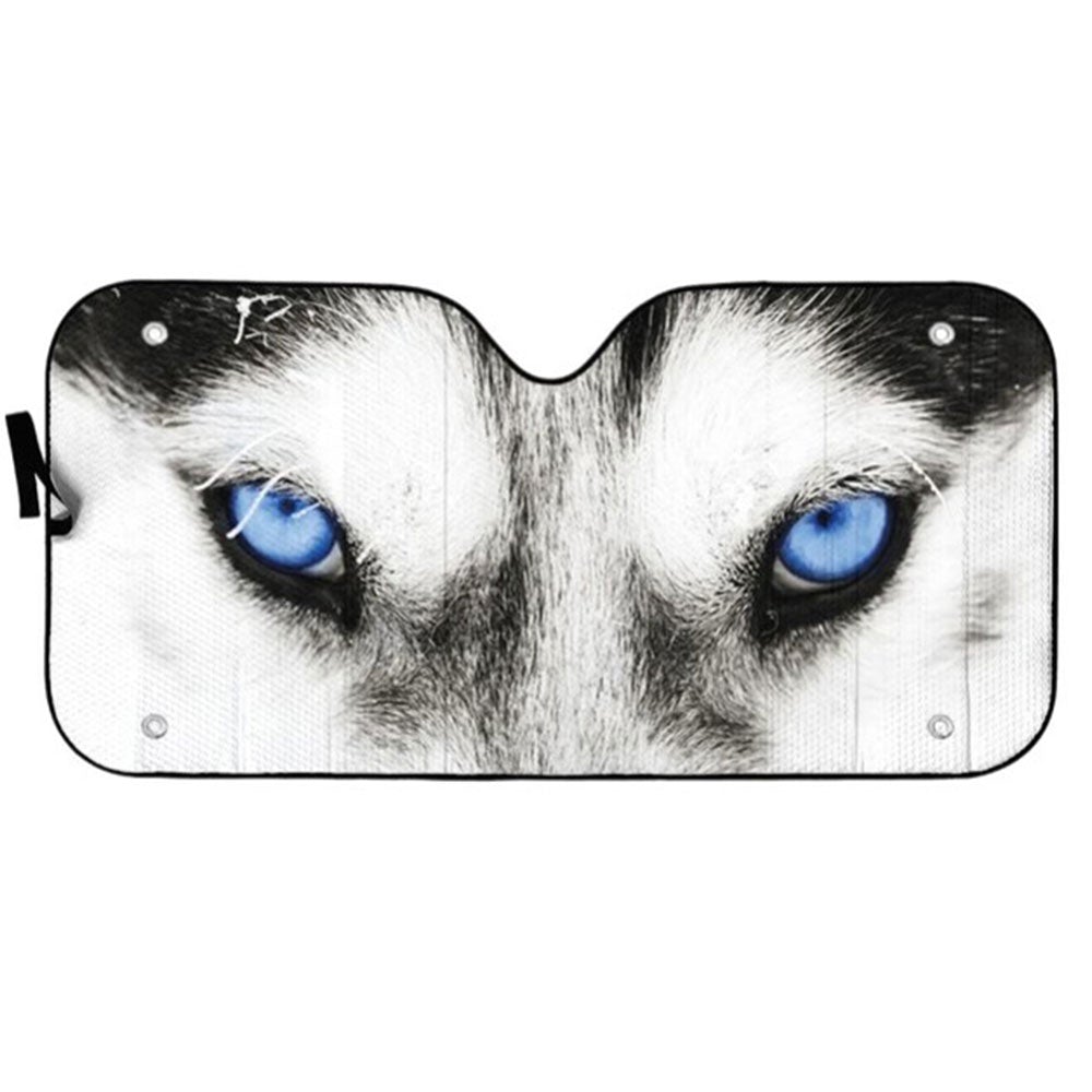 Beautiful Blue Eyes Of Husky Custom Car Auto Sun Shades Windshield Accessories Decor Gift