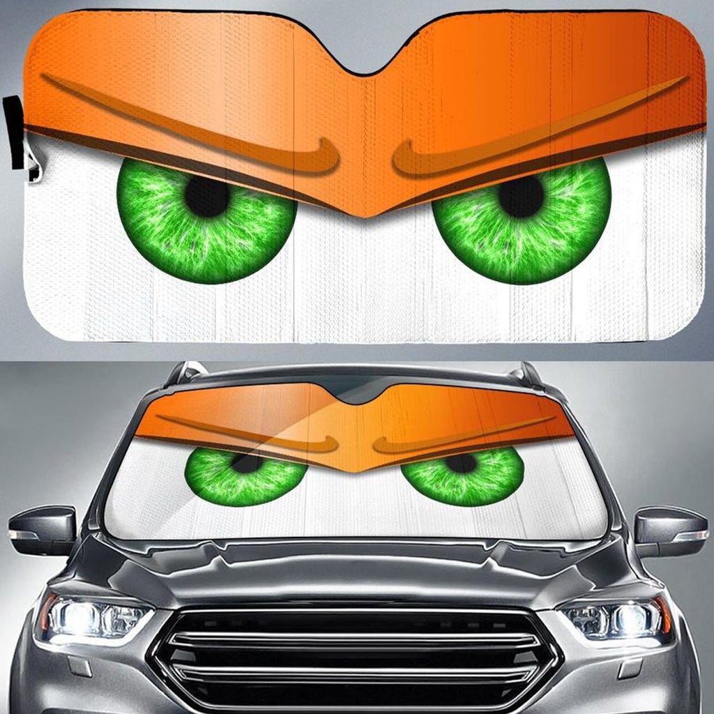 Orange Funny Angry Cartoon Eyes Car Auto Sun Shades Windshield Accessories Decor Gift