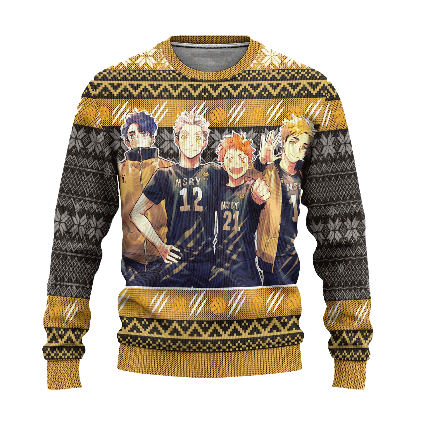 MSBY Black Jackal Ugly Christmas Sweater Haikyuu Anime Xmas Gift