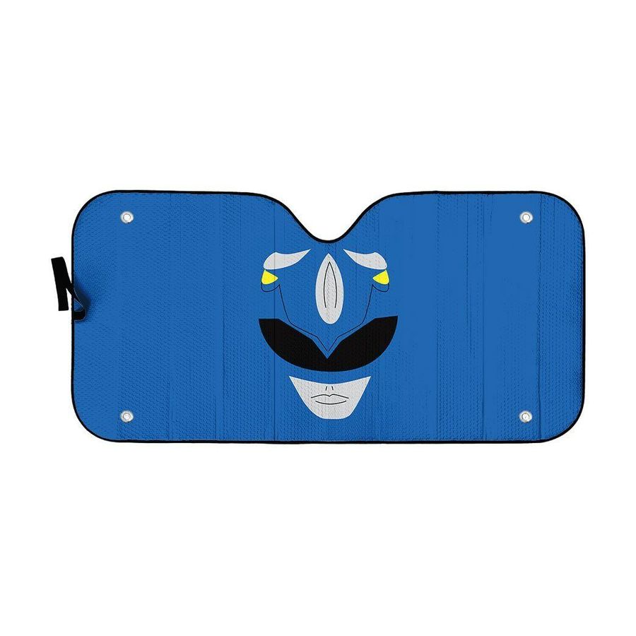 Mighty Morphin Power Rangers Blue Ranger Custom Car Auto Sunshade Windshield Accessories Decor Gift