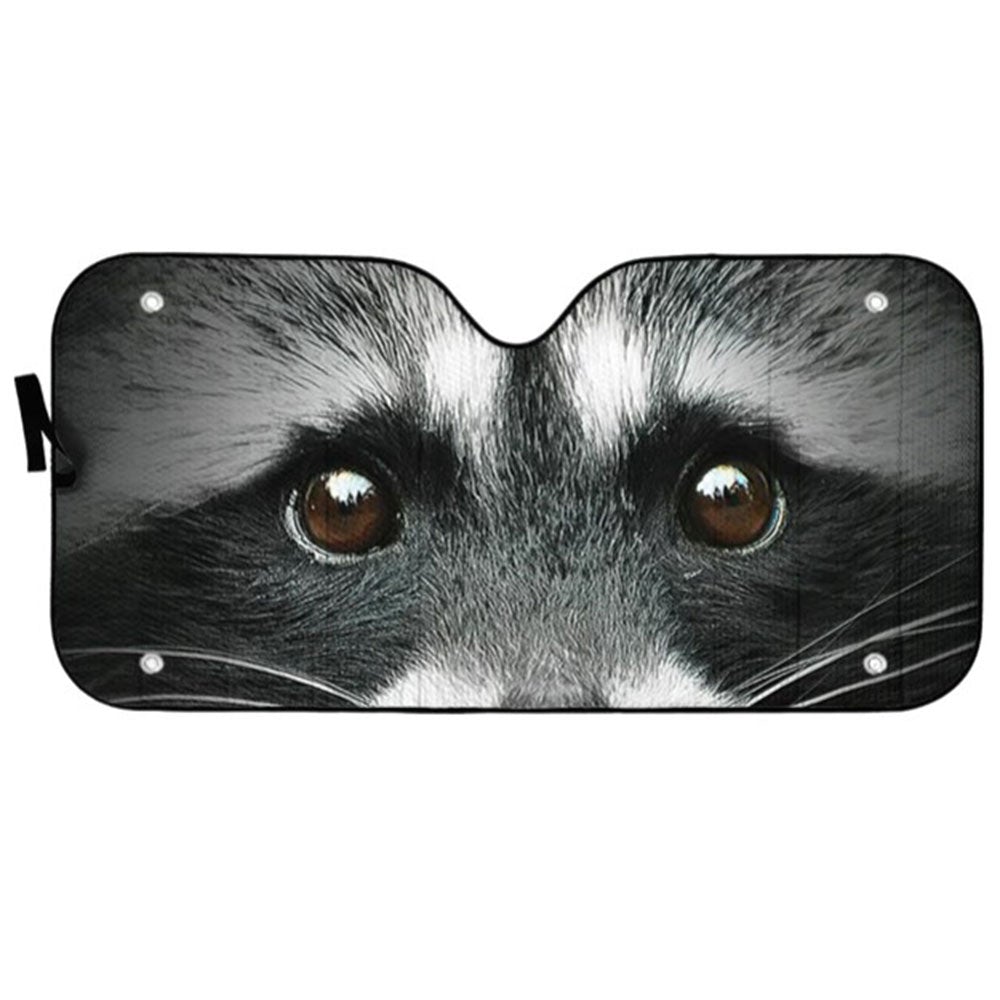 Beautiful Eyes Of Raccoon Custom Car Auto Sun Shades Windshield Accessories Decor Gift