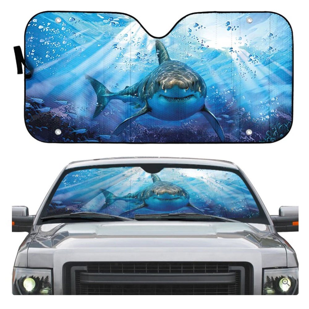 Great White Shark Custom Car Auto Sun Shades Windshield Accessories Decor Gift