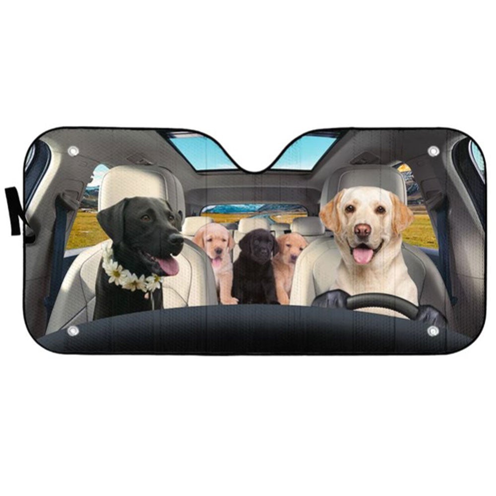 Labrador Retriever Family Custom Car Auto Sun Shades Windshield Accessories Decor Gift