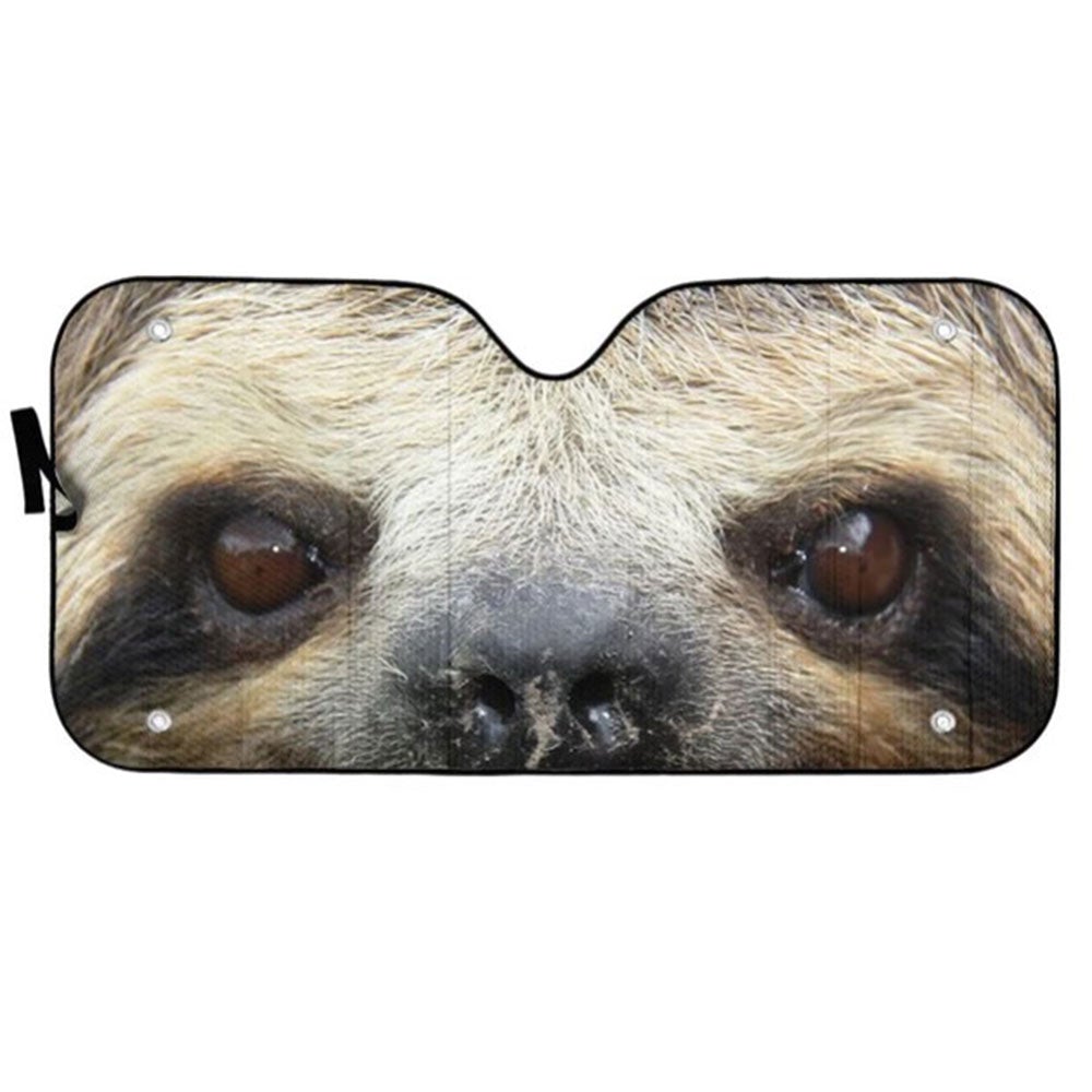 Sloth Smiling Eyes Car Auto Sun Shades Windshield Accessories Decor Gift