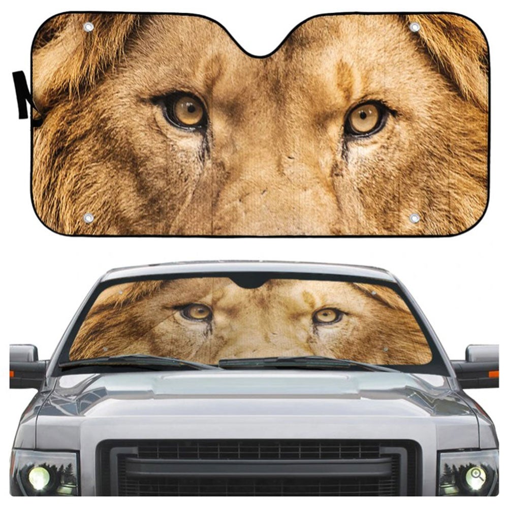 Through The Eyes Of A Lion Custom Car Auto Sun Shades Windshield Accessories Decor Gift