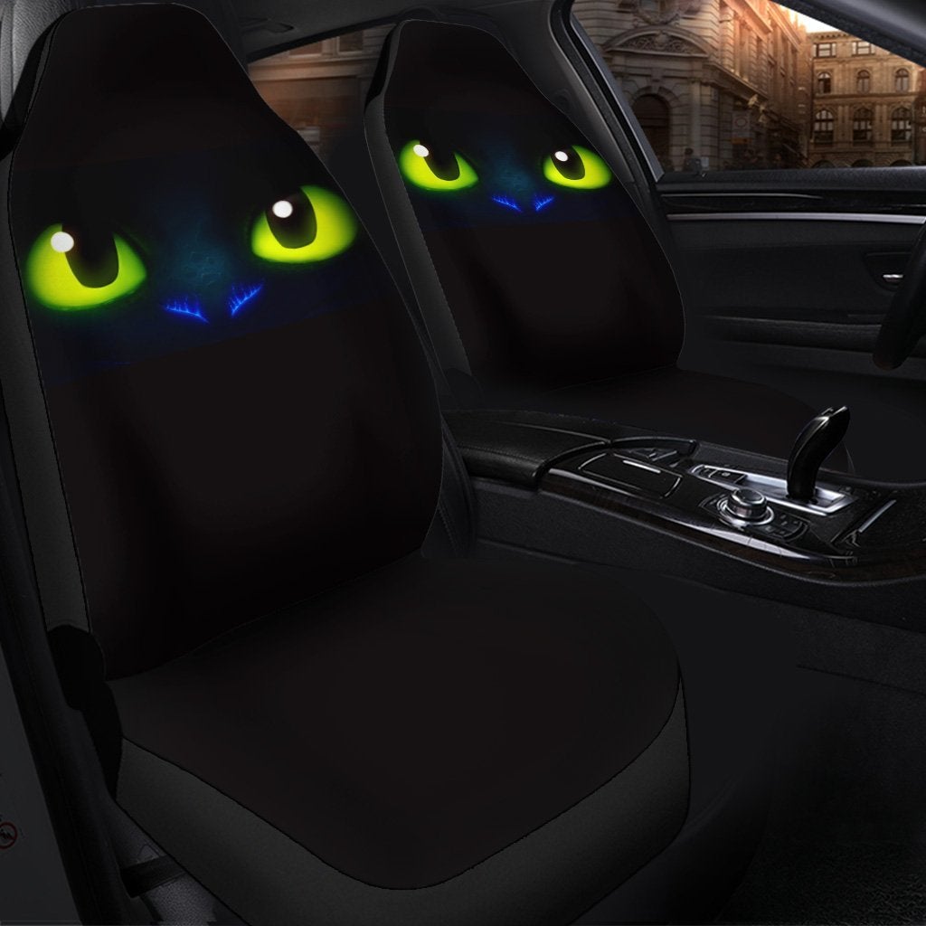 Cute Toothless Eyes Premium Custom Car Seat Covers Decor Protector