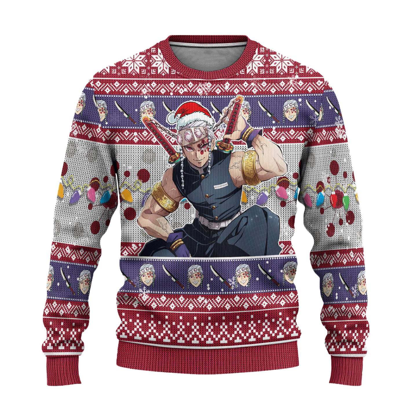 Demon Slayer Tengen Uzui Anime Ugly Christmas Sweater Xmas Gift