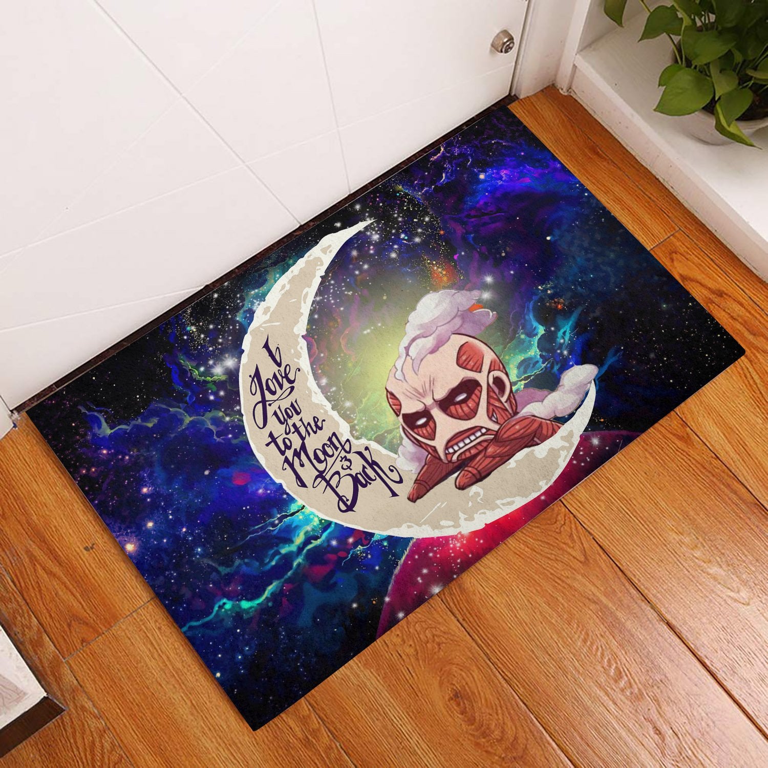 Attack on titan Love You To The Moon Galaxy Back Door Mats Home Decor