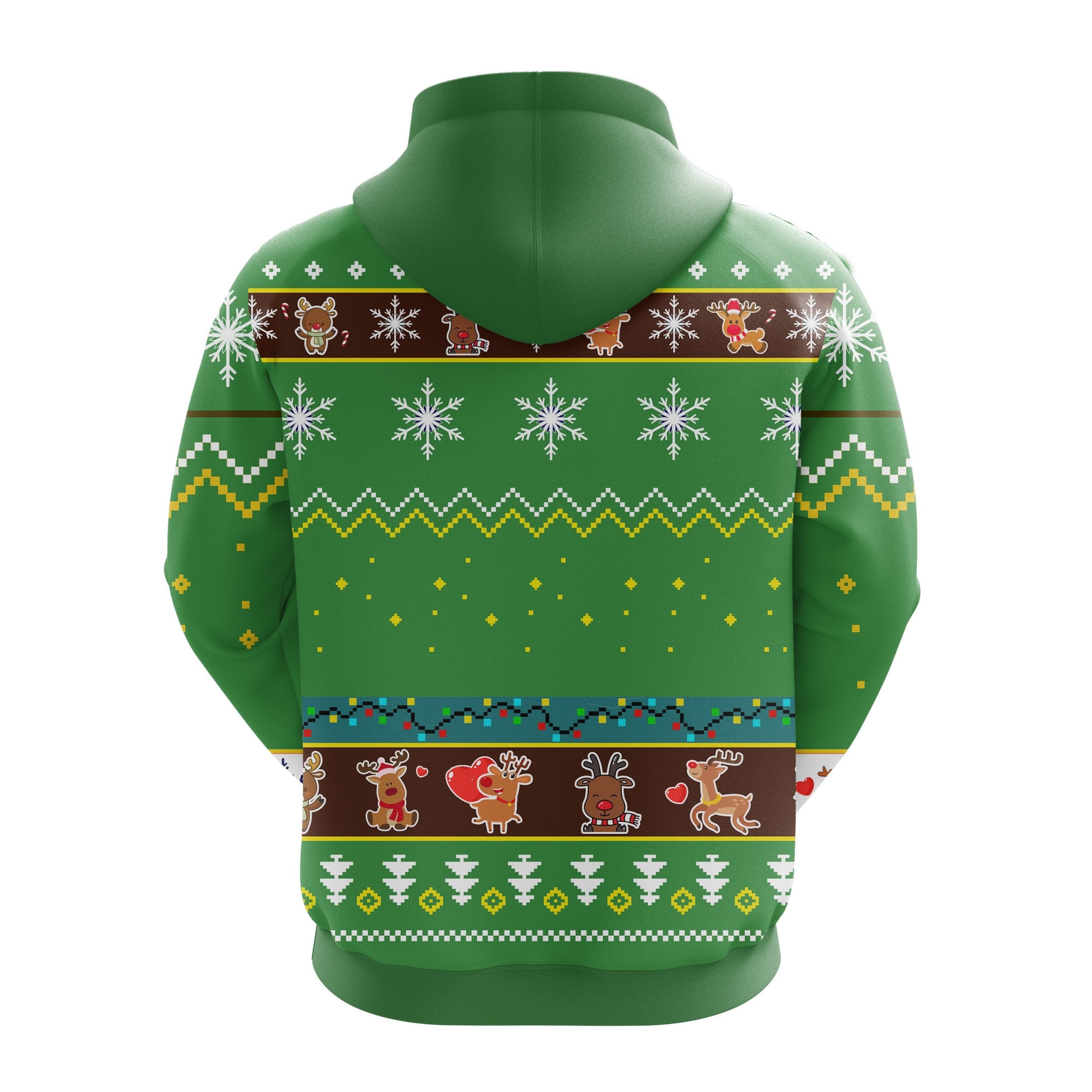 Reindeer Christmas Cute Noel Mc Ugly Hoodie Green 1- Amazing Gift Idea Thanksgiving Gift