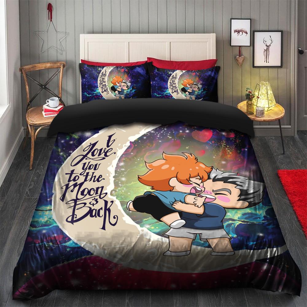 Bokuhina Love You To The Moon Galaxy Bedding Set Duvet Cover And 2 Pillowcases