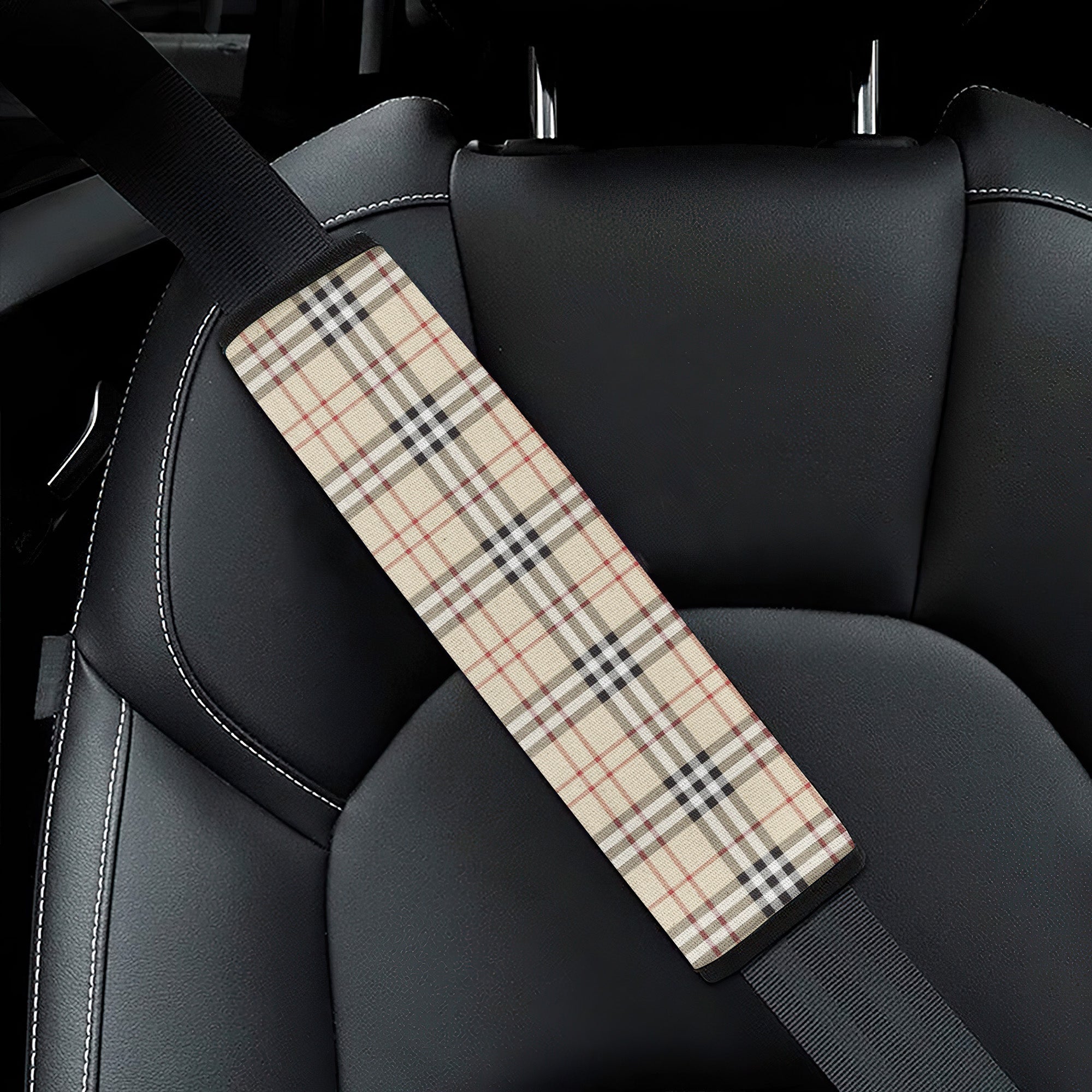 Caro Cream Premium Custom Car Seat Belt Covers