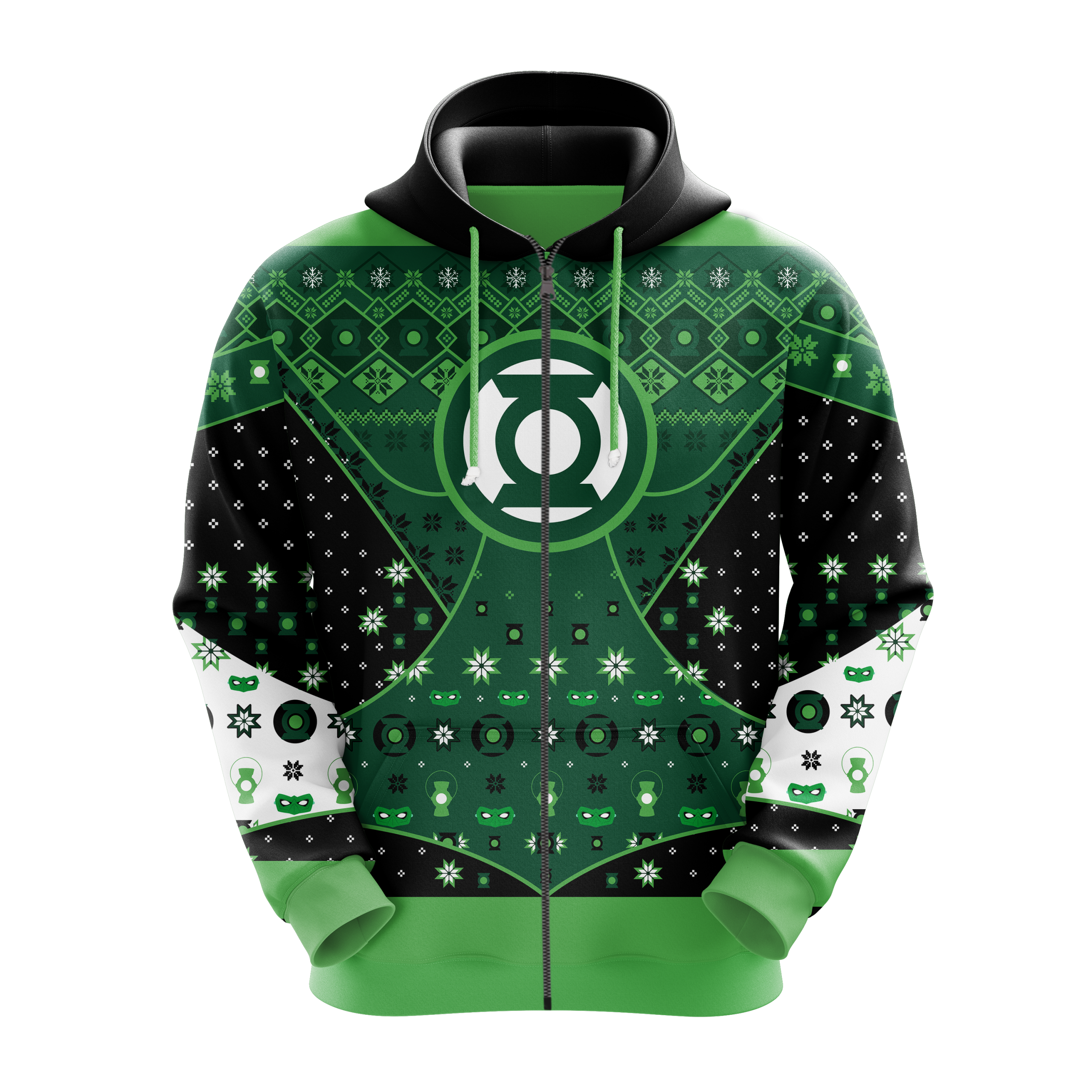 Green Lantern Hoodie Zip Xmas Gift
