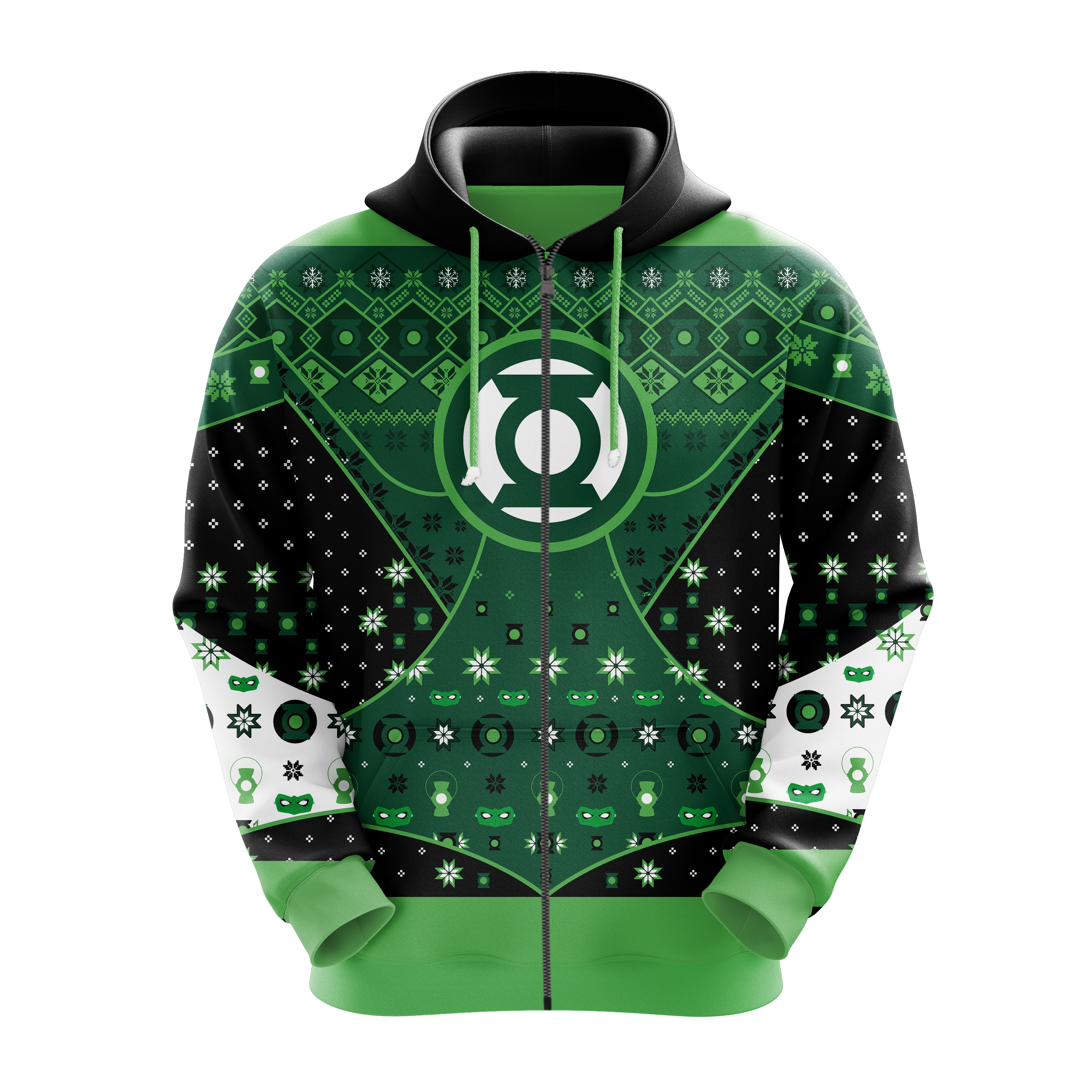 Green Lantern Hoodie Zip Xmas Gift