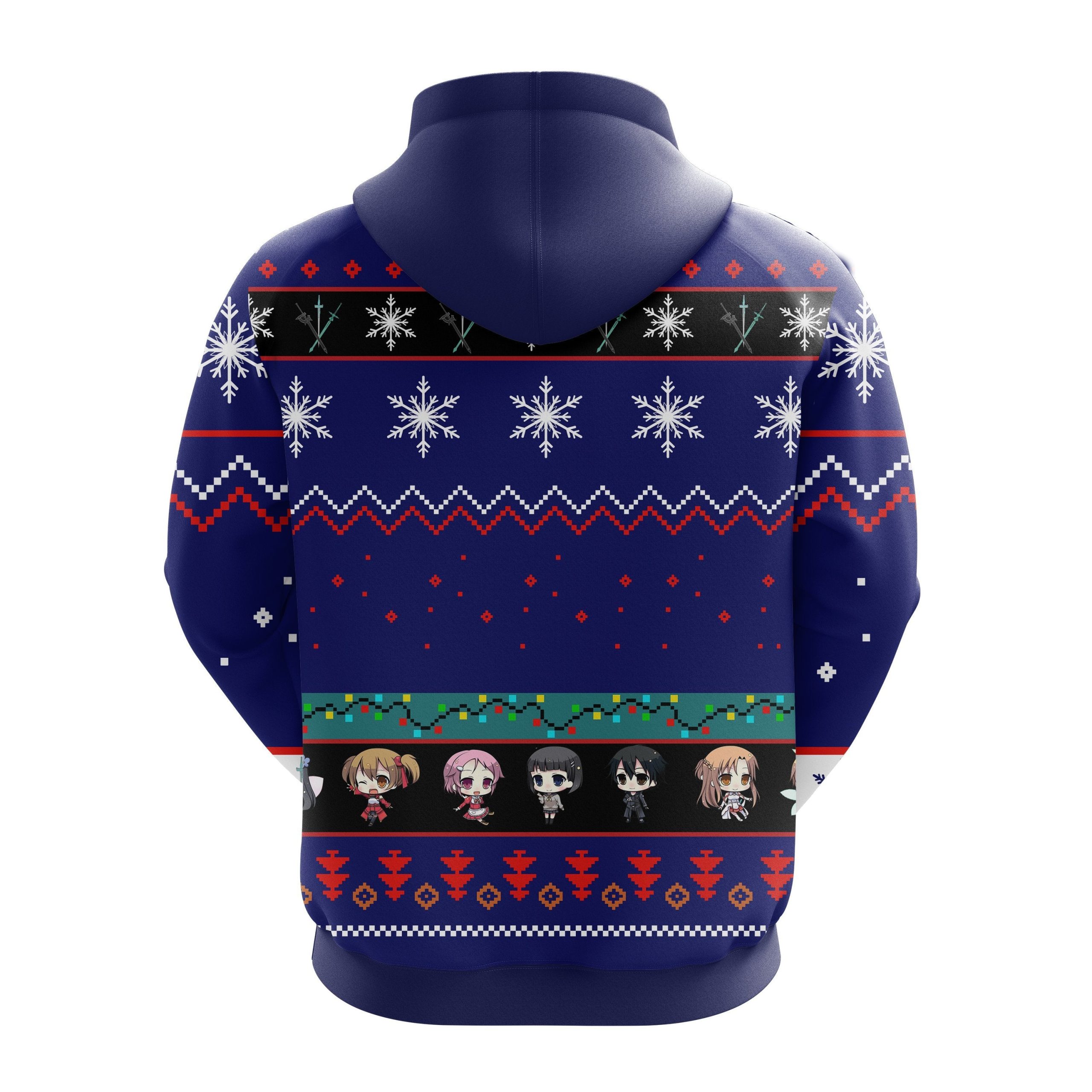 Sword Art Online Christmas Cute Noel Mc Ugly Hoodie Blue Amazing Gift Idea Thanksgiving Gift