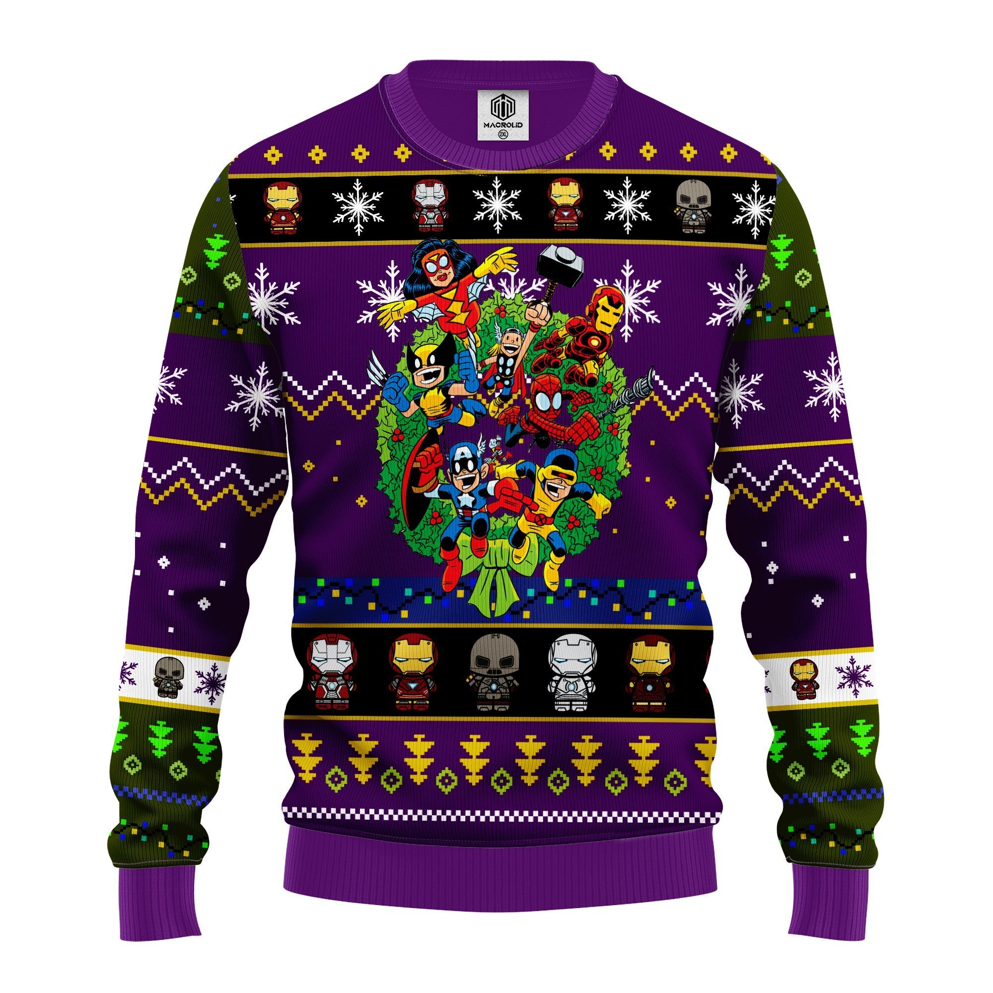 Avengers Ugly Christmas Sweater Purple Amazing Gift Idea Thanksgiving Gift