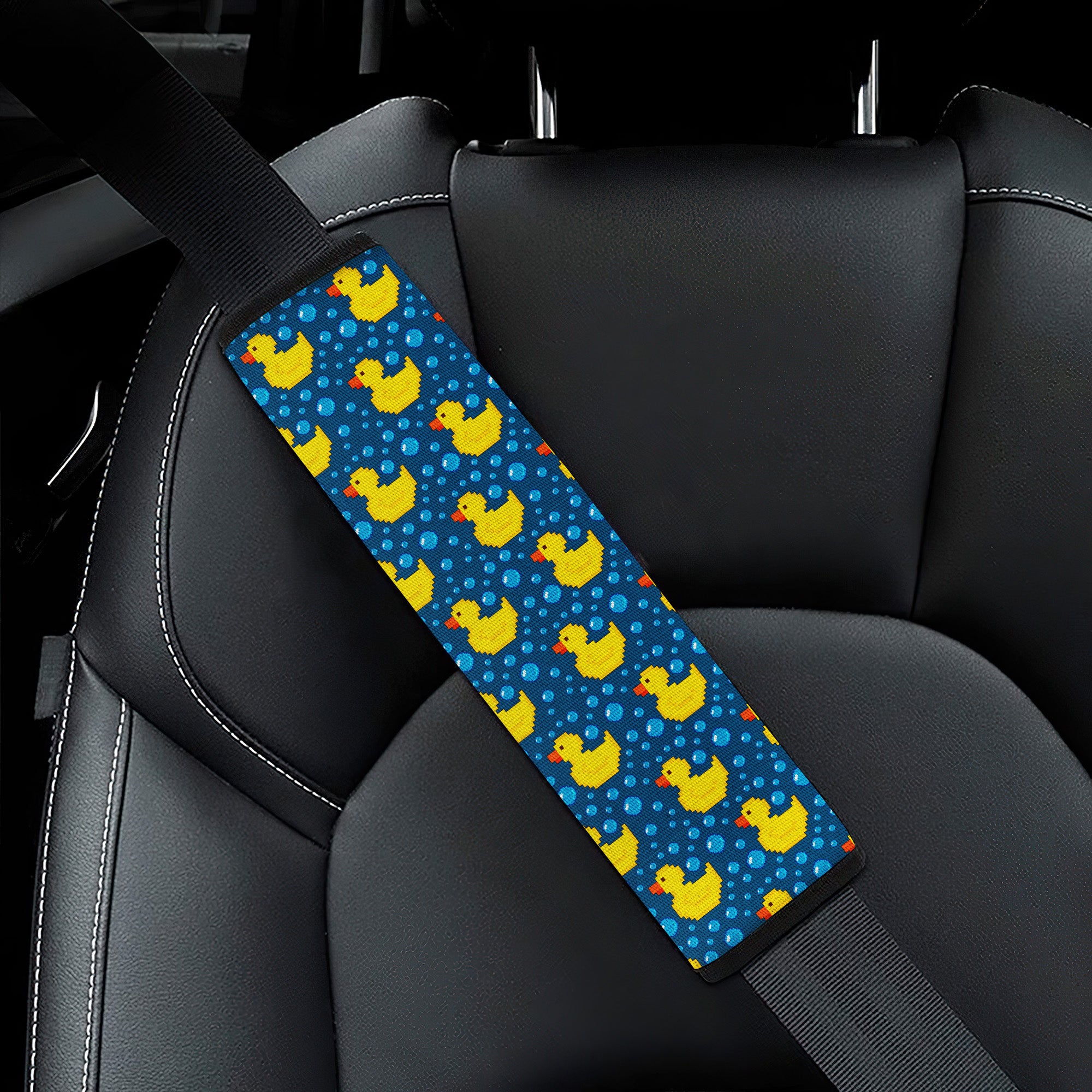 Little Pixel Yellow Duck Premium Custom Car Seat Belt Covers
