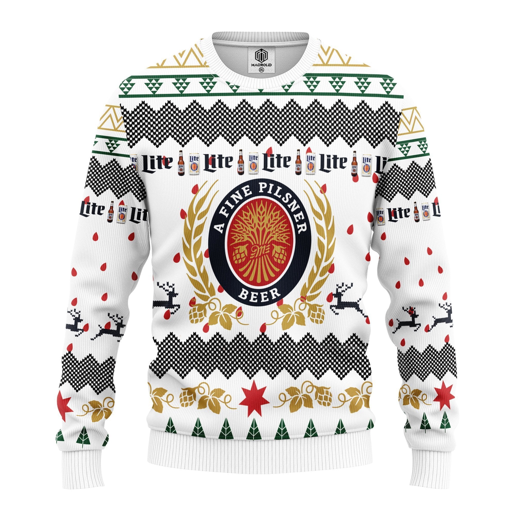 Miller Lite Beer Ugly Christmas Sweater Amazing Gift Idea Thanksgiving Gift