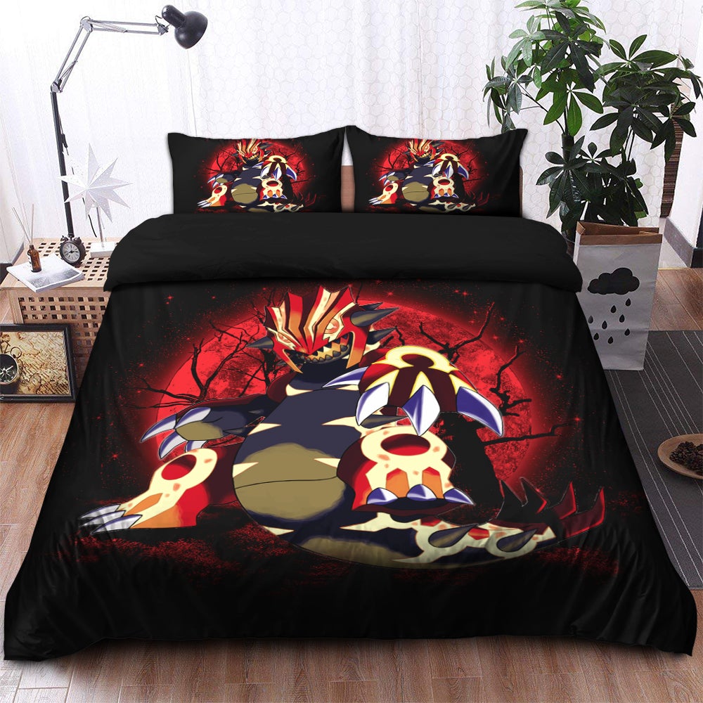 Pokemon Mega Groudon Moonlight Bedding Set Duvet Cover And 2 Pillowcases