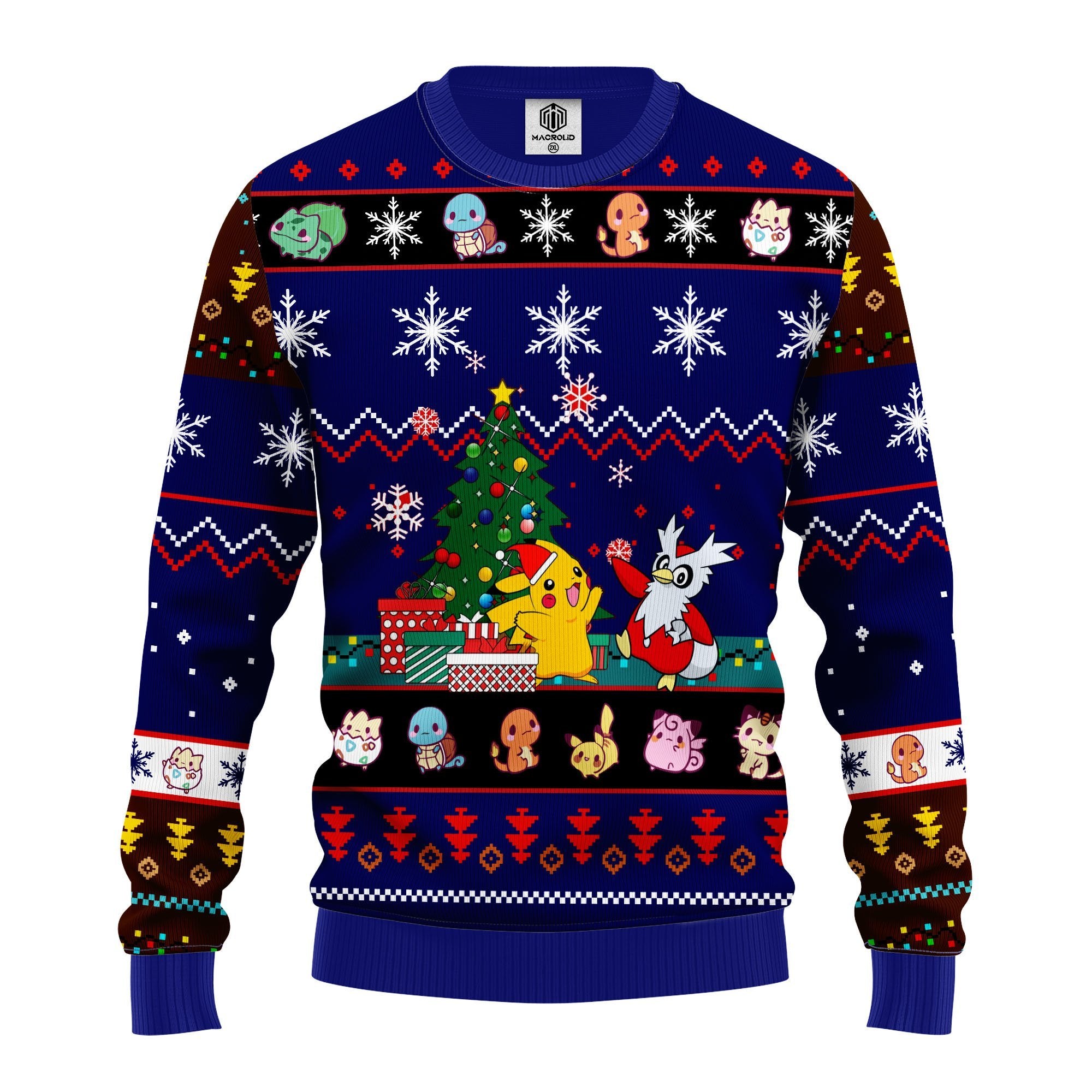 Pokemon Ugly Christmas Sweater Tree Blue 2 Amazing Gift Idea Thanksgiving Gift