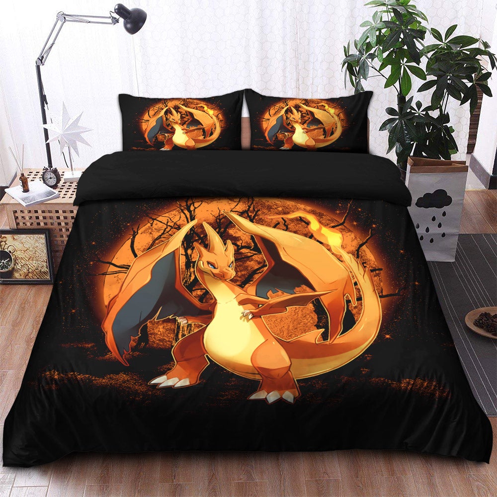 Pokemon Charizard Mega Y Moonlight Bedding Set Duvet Cover And 2 Pillowcases