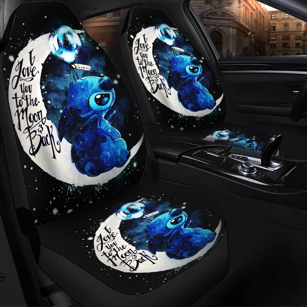 Stitch Love Moon And Back Premium Custom Car Premium Custom Car Seat Covers Decor Protectors