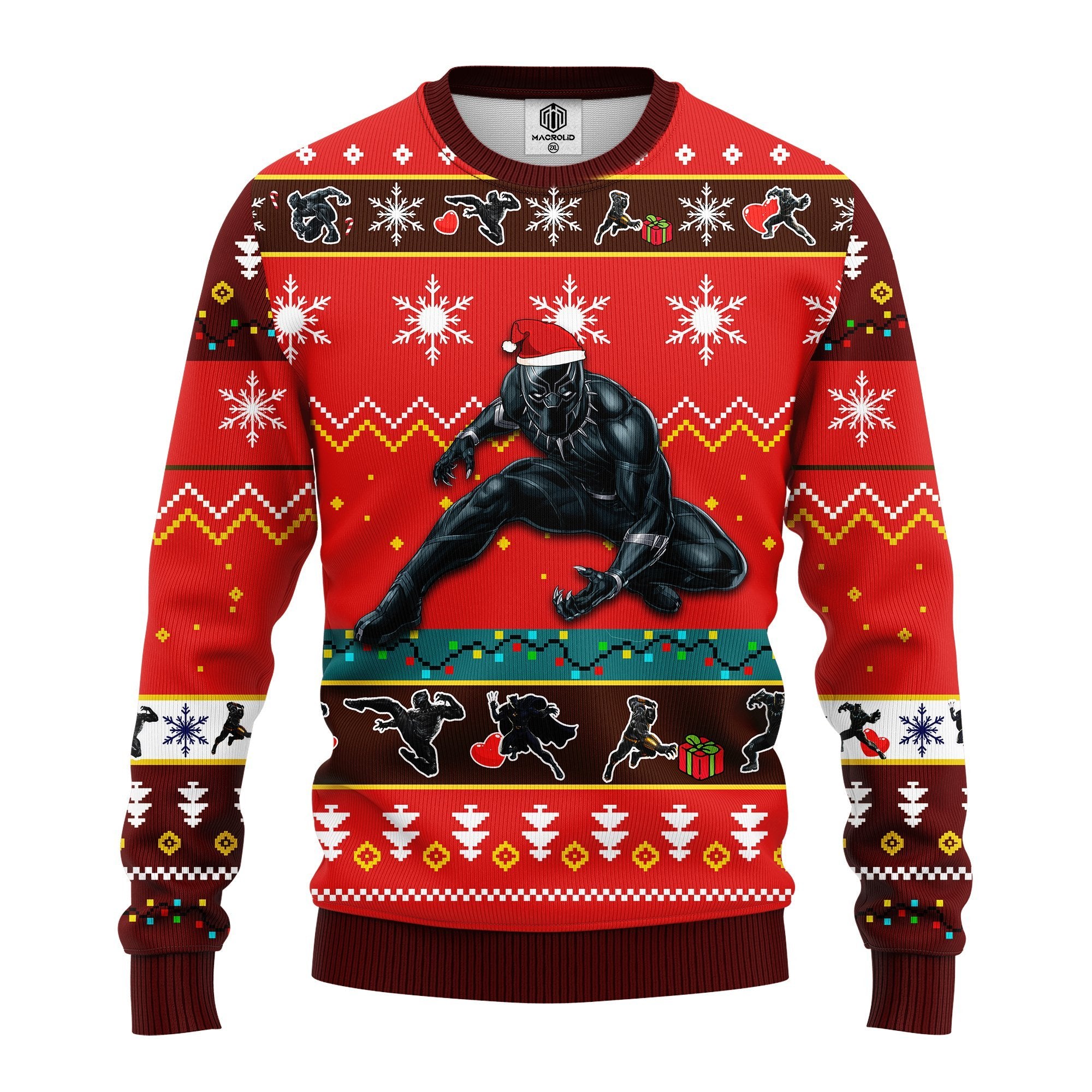 Black Panther Ugly Christmas Sweater Red Brown 1 Amazing Gift Idea Thanksgiving Gift