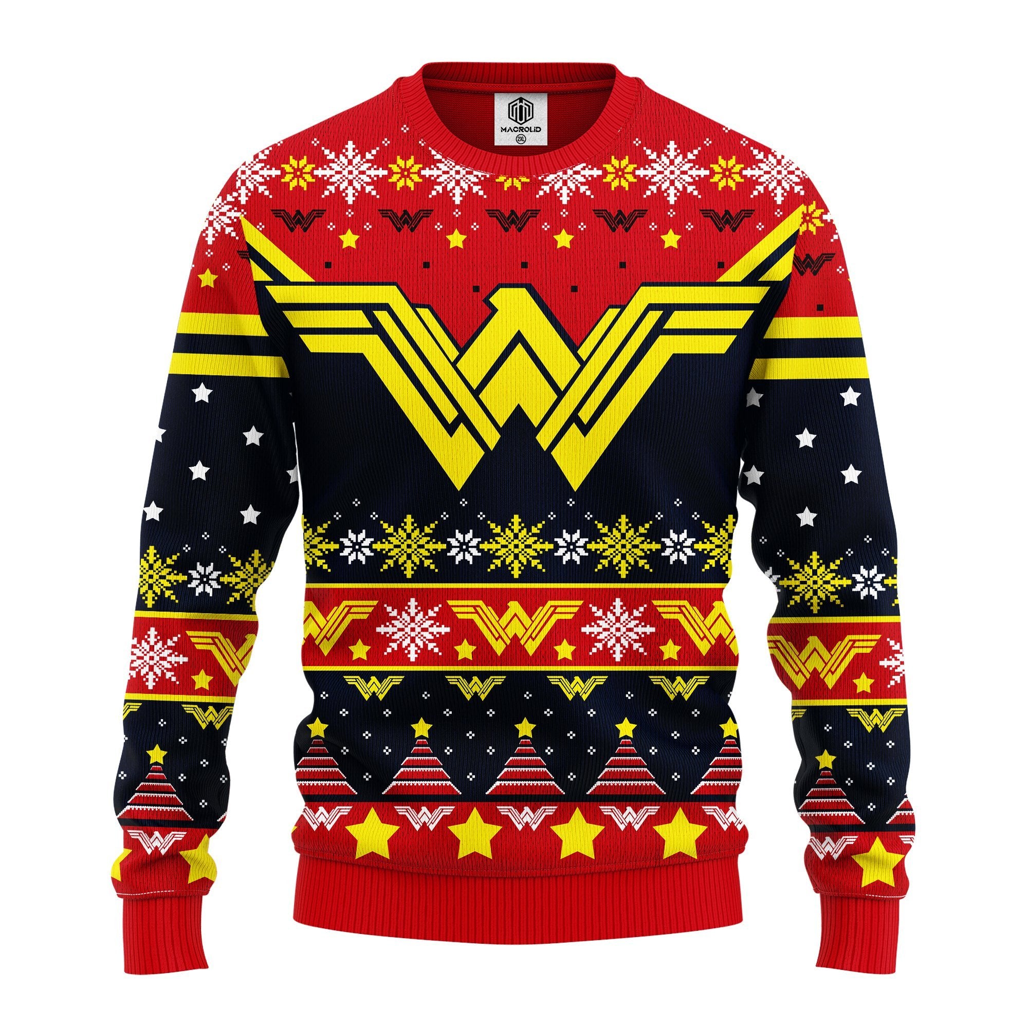 Wonder Woman Red Yellow Ugly Christmas Sweater Amazing Gift Idea Thanksgiving Gift