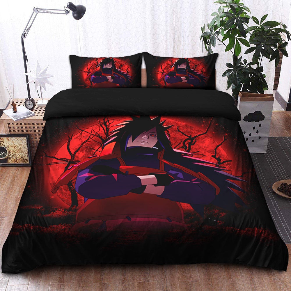 Naruto Uchiha Madara Moonlight Bedding Set Duvet Cover And 2 Pillowcases