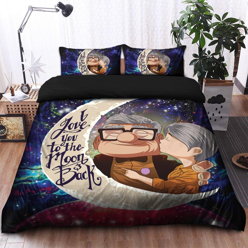 Up Couple Love You To The Moon Galaxy Bedding Set Duvet Cover And 2 Pillowcases