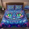 Alice In Wonderland Cheshire Cat Bedding Set Duvet Cover And 2 Pillowcases