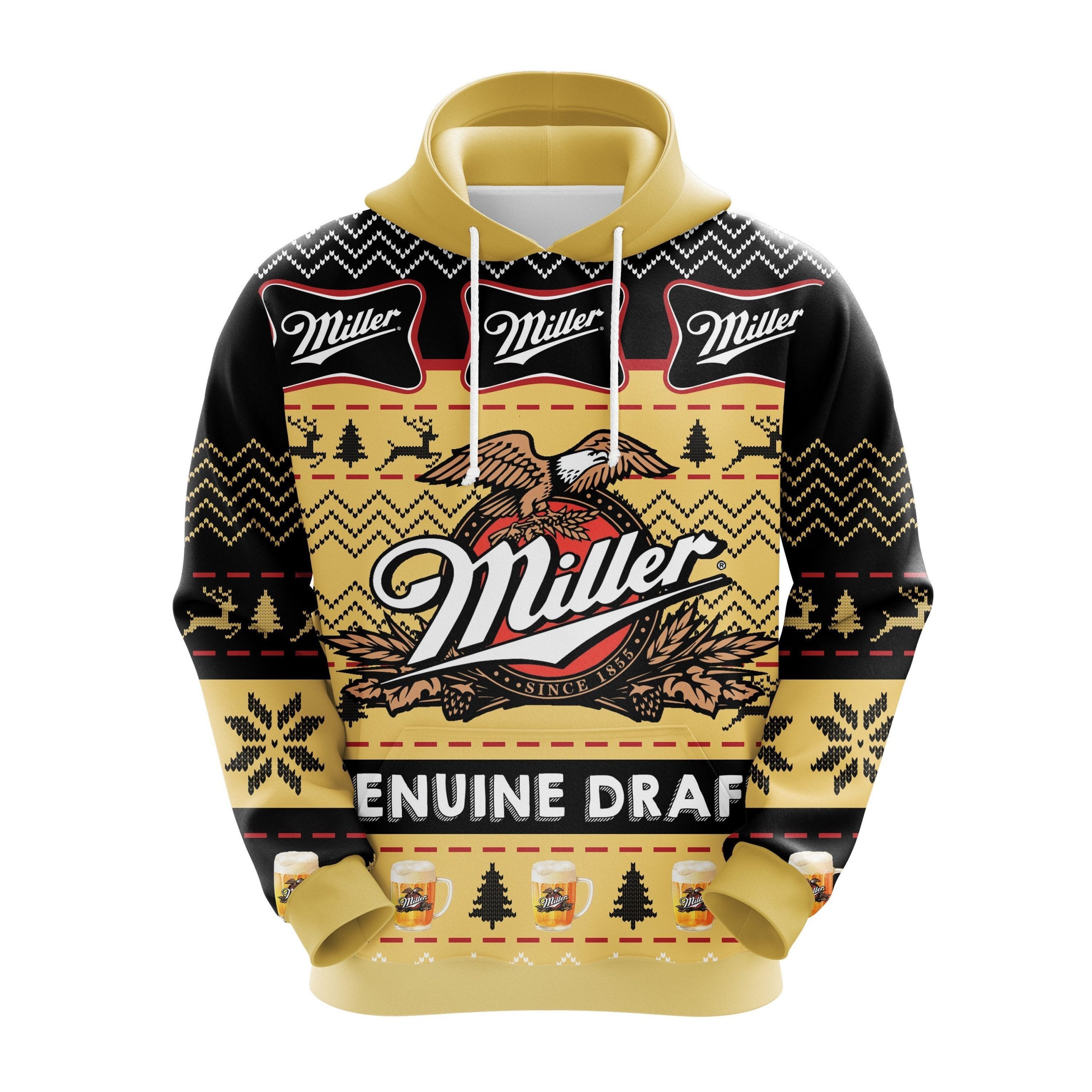 Miller Genuine Draft Christmas Cute Noel Mc Ugly Hoodie Amazing Gift Idea Thanksgiving Gift