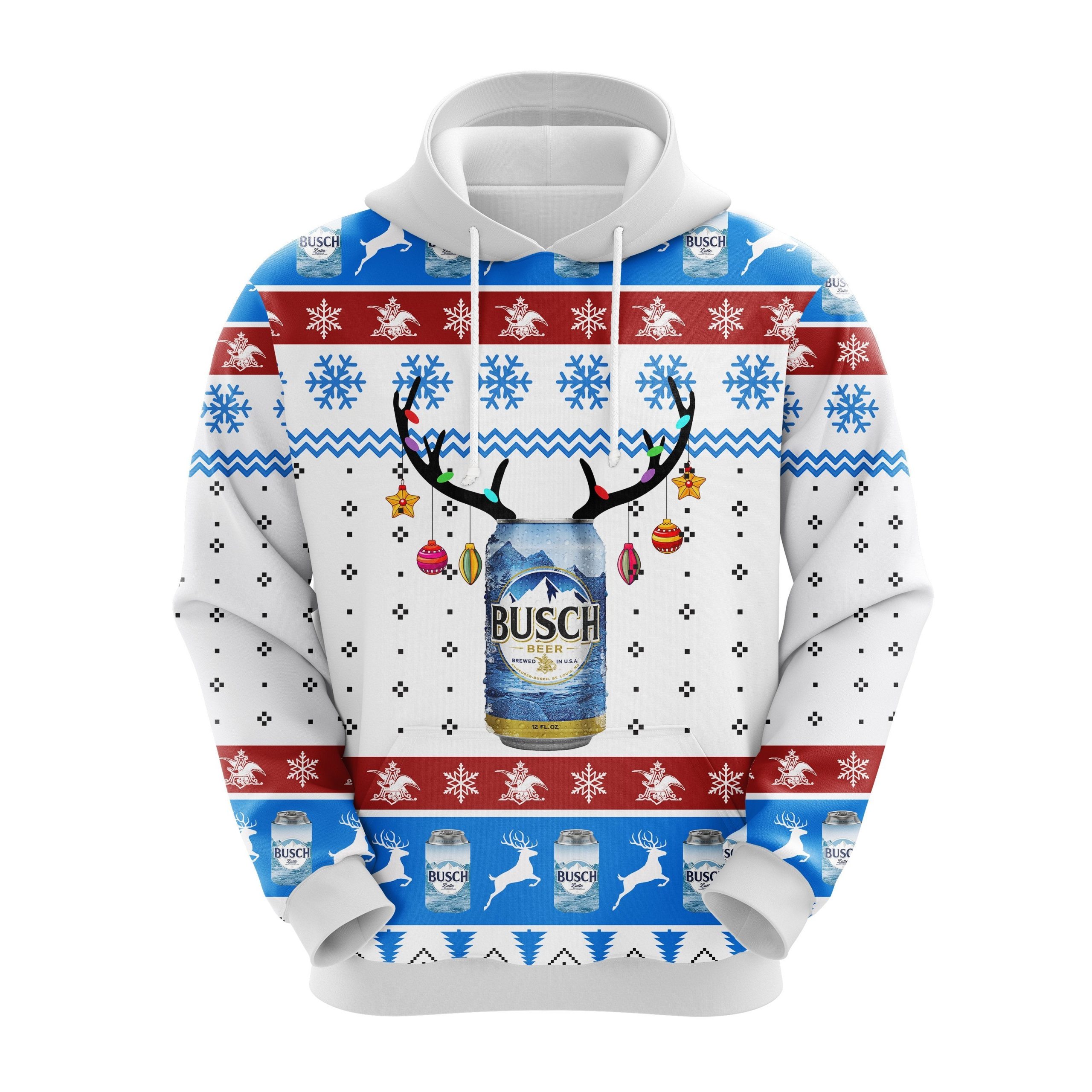 Busch Blue White Christmas Christmas Cute Noel Mc Ugly Hoodie Amazing Gift Idea Thanksgiving Gift