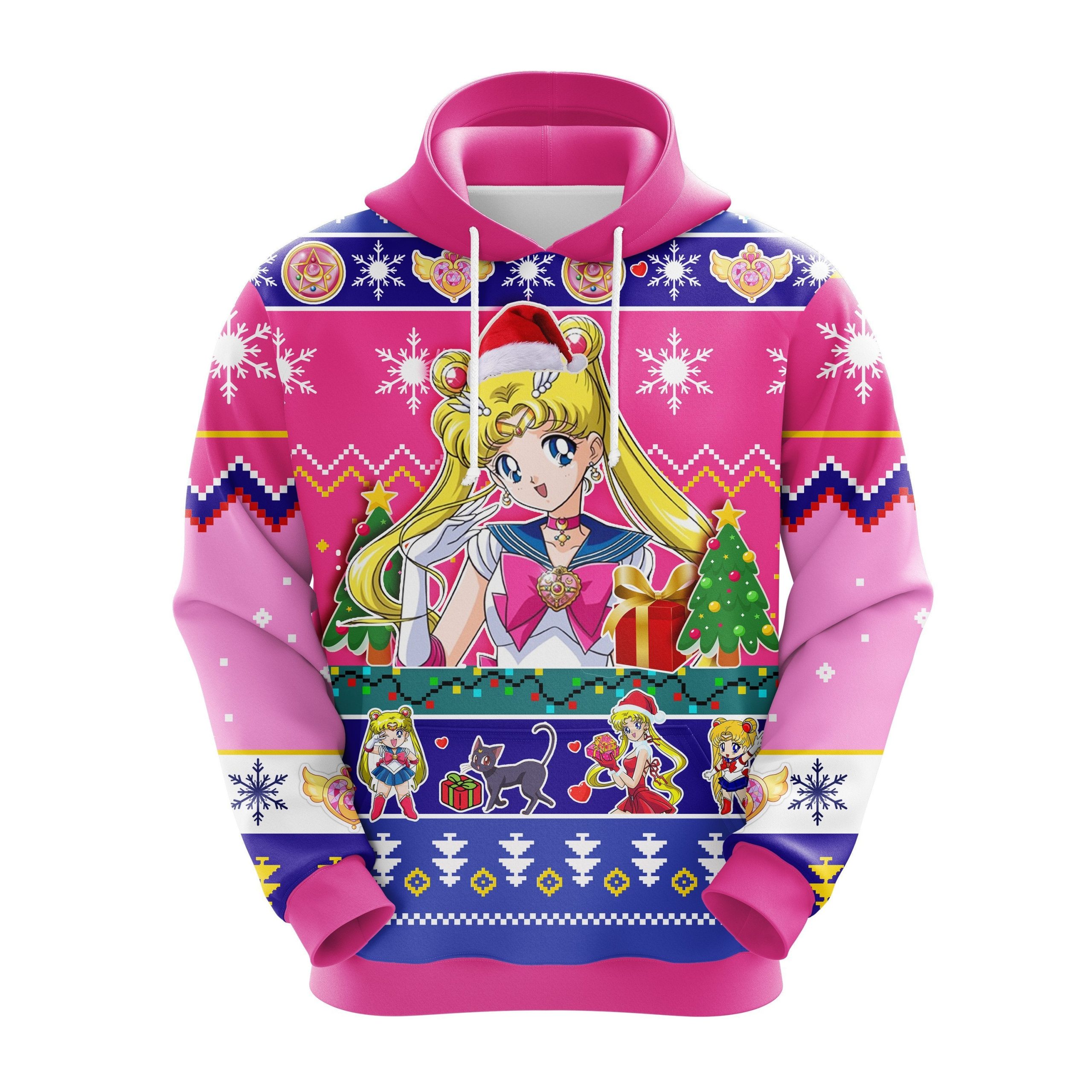 Sailor Moon On Moon Christmas Cute Noel Mc Ugly Hoodie Amazing Gift Idea Thanksgiving Gift