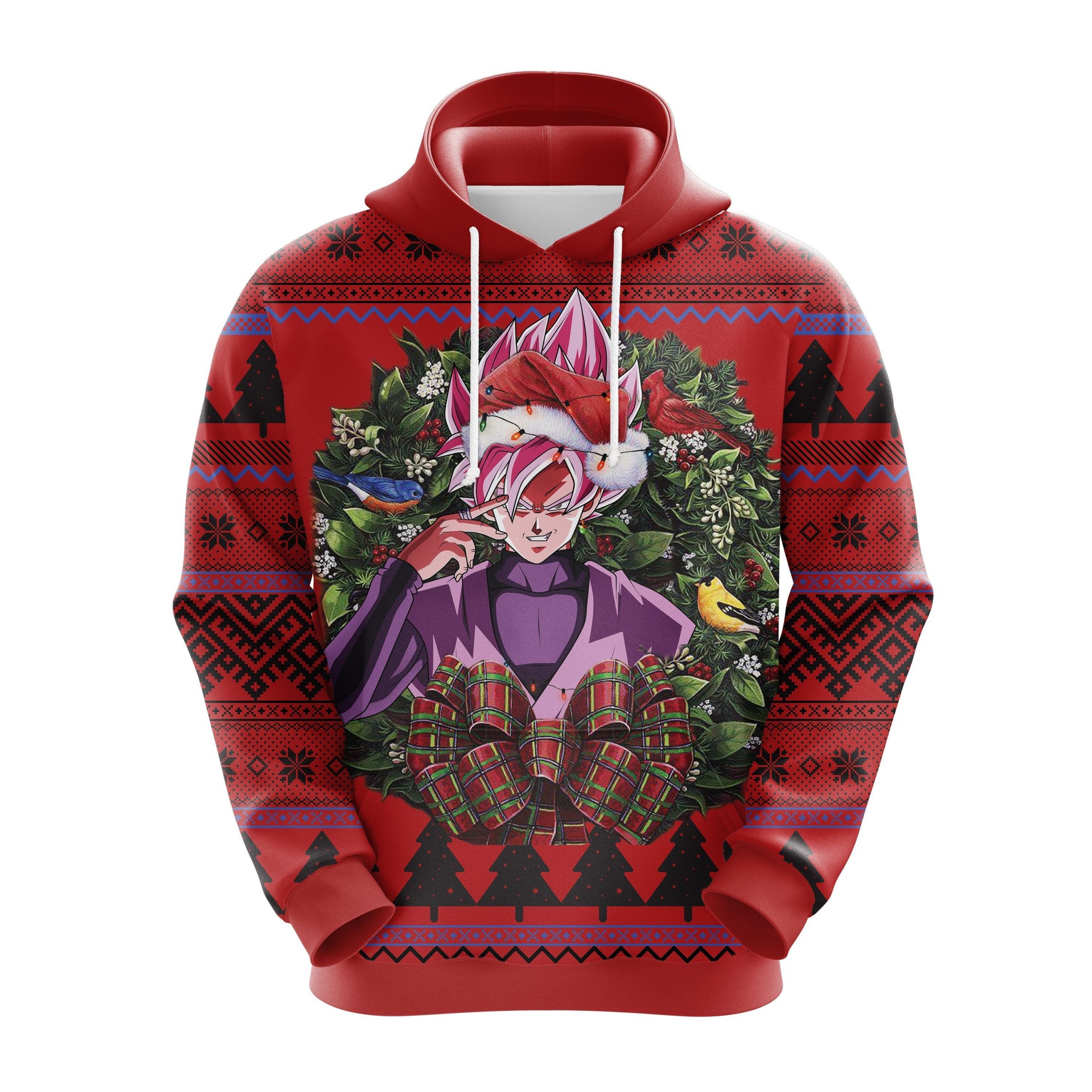 Black Goku Ssj Rose Dragon Ball Christmas Cute Noel Mc Ugly Hoodie Amazing Gift Idea Thanksgiving Gift