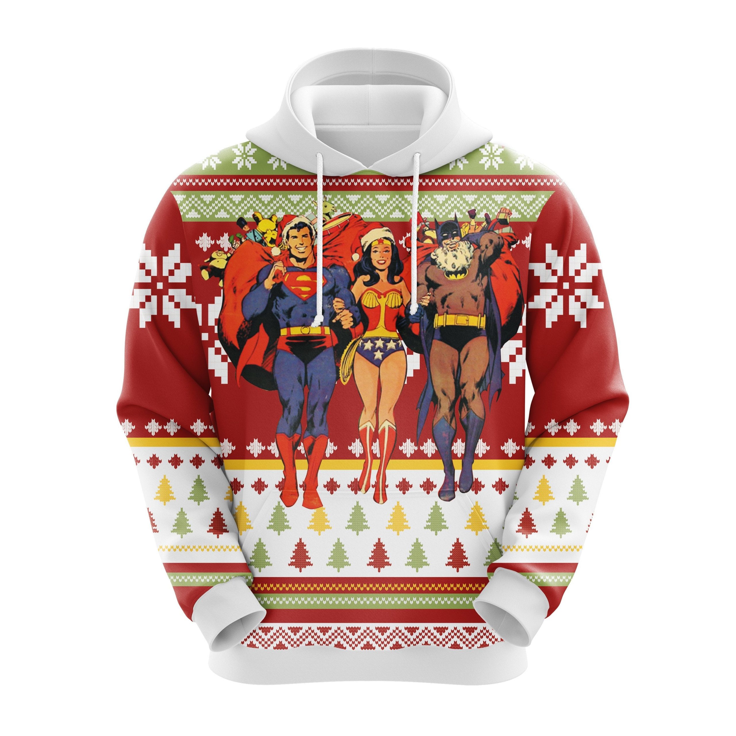 Products Superman Batman Wonder Woman Christmas Cute Noel Mc Ugly Hoodie Amazing Gift Idea Thanksgiving Gift
