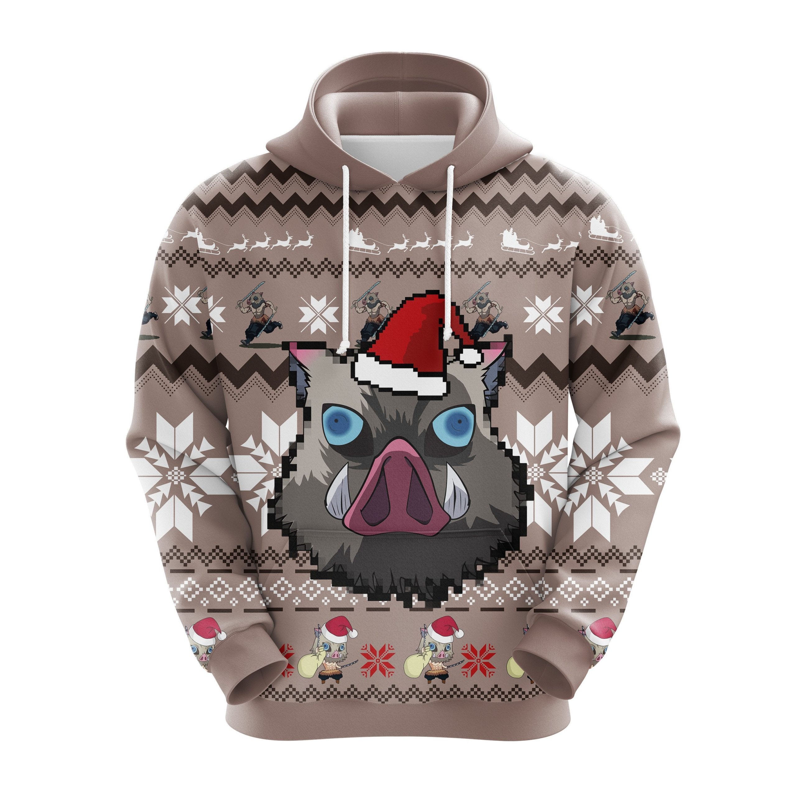 Demon Slayer Kimetsu No Yaiba Hashibira Inosuke Christmas Cute Noel Mc Ugly Hoodie Amazing Gift Idea Thanksgiving Gift