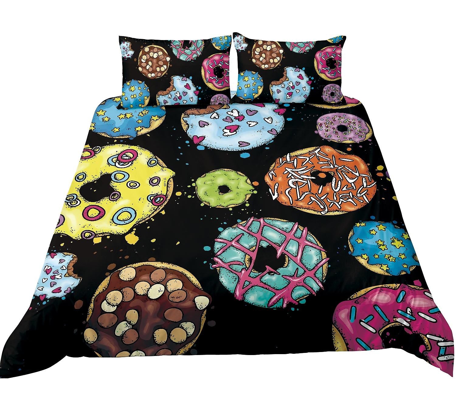 Colorful Donut Bedding Set Duvet Cover And 2 Pillowcases