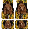 Cute Sunflower Poodle Car Floor Mats Car Accessories For Poodle Owners