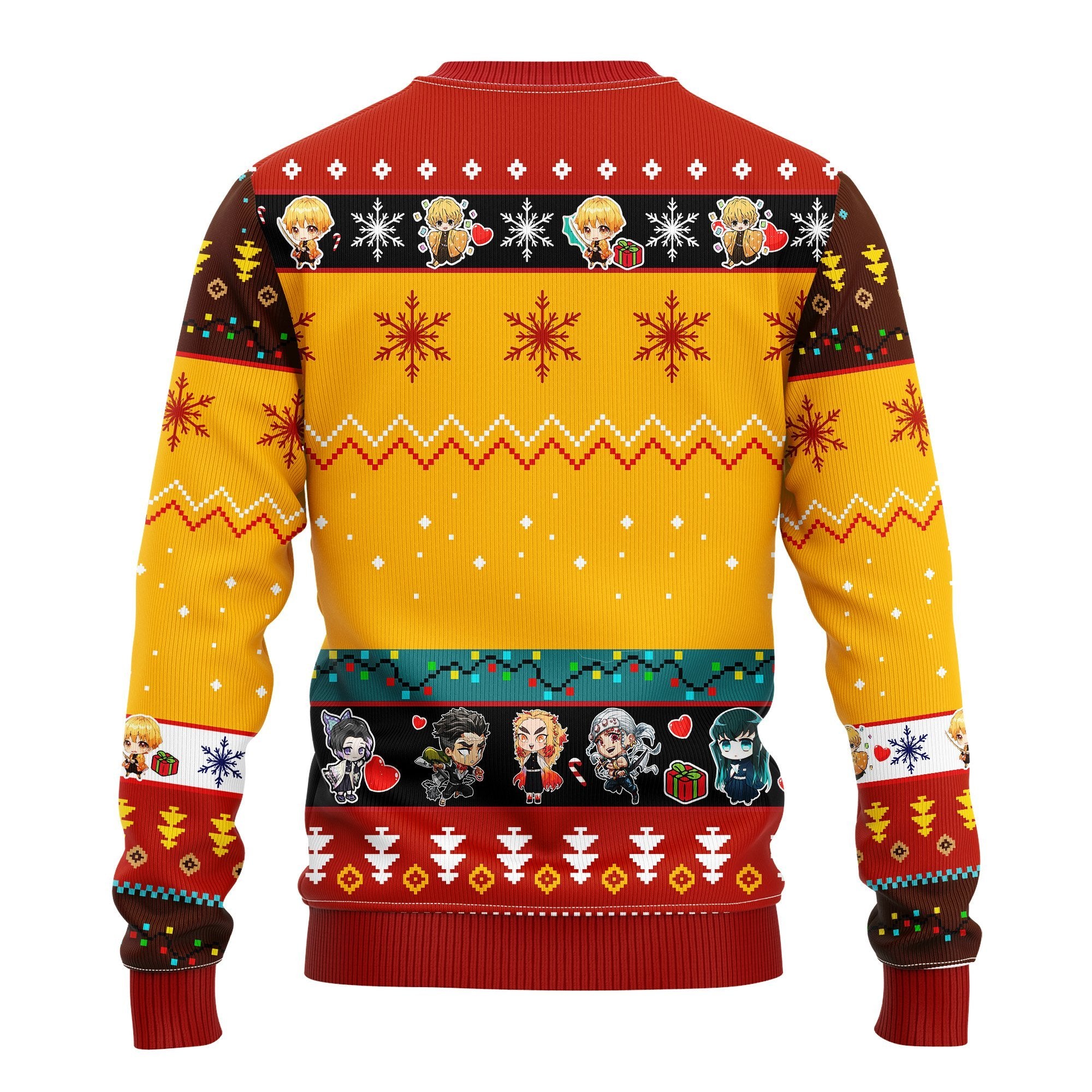 Agatsuma Zenitsu Demon Slayer Ugly Christmas Sweater Yellow 1- Amazing Gift Idea Thanksgiving Gift