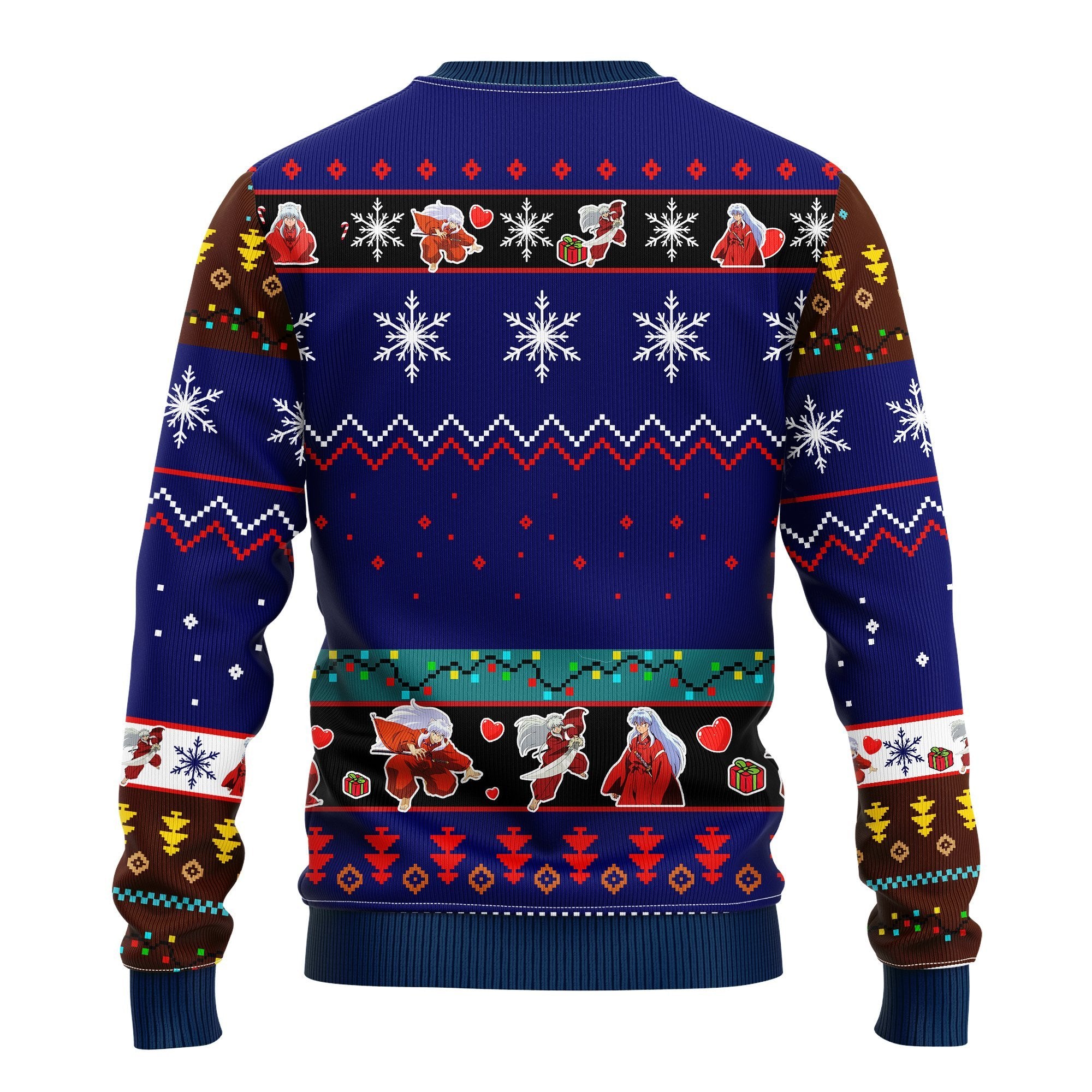 Inuyasha Anime Ugly Christmas Sweater Blue Amazing Gift Idea Thanksgiving Gift
