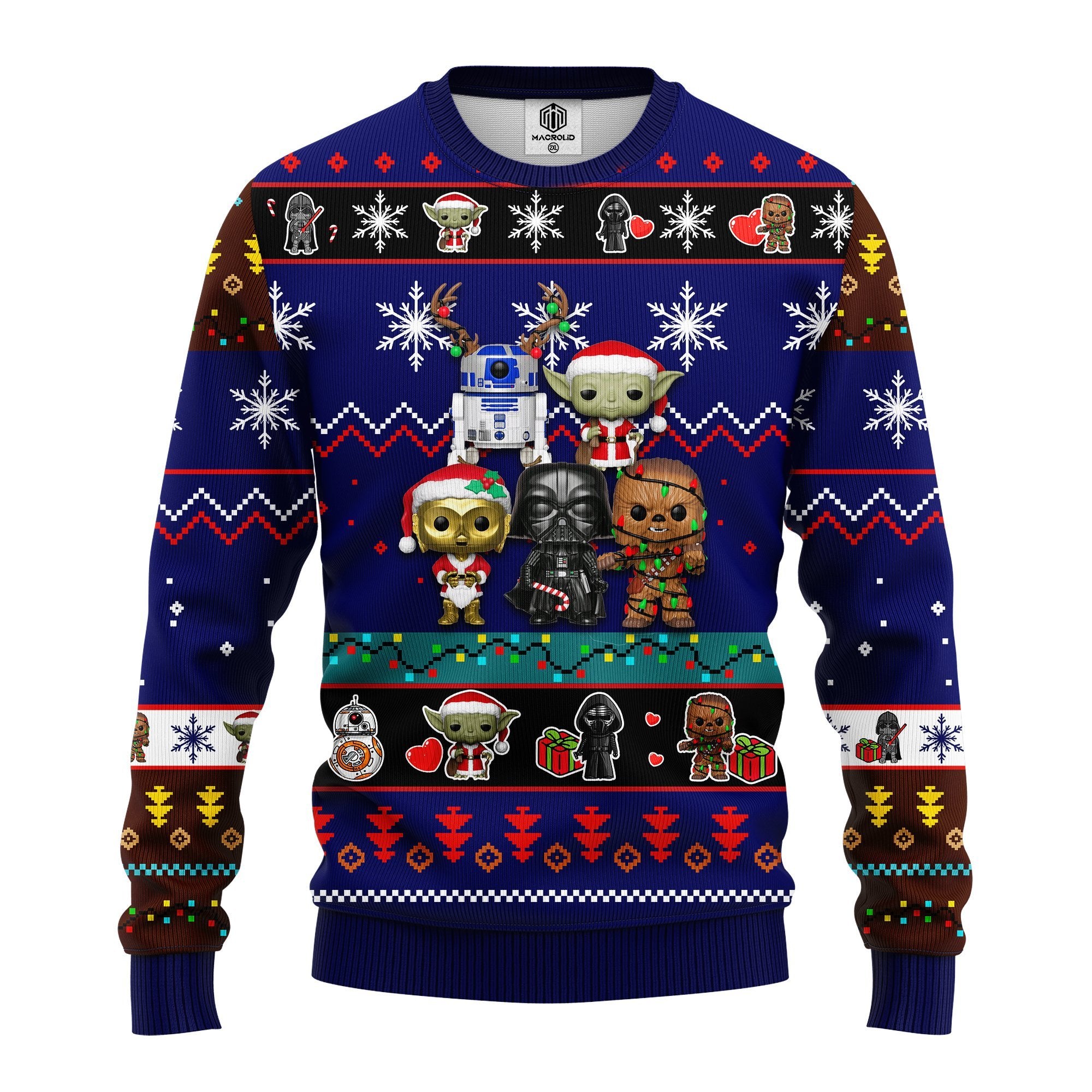 Star Wars Cute Ugly Christmas Sweater Blue 2 Amazing Gift Idea Thanksgiving Gift