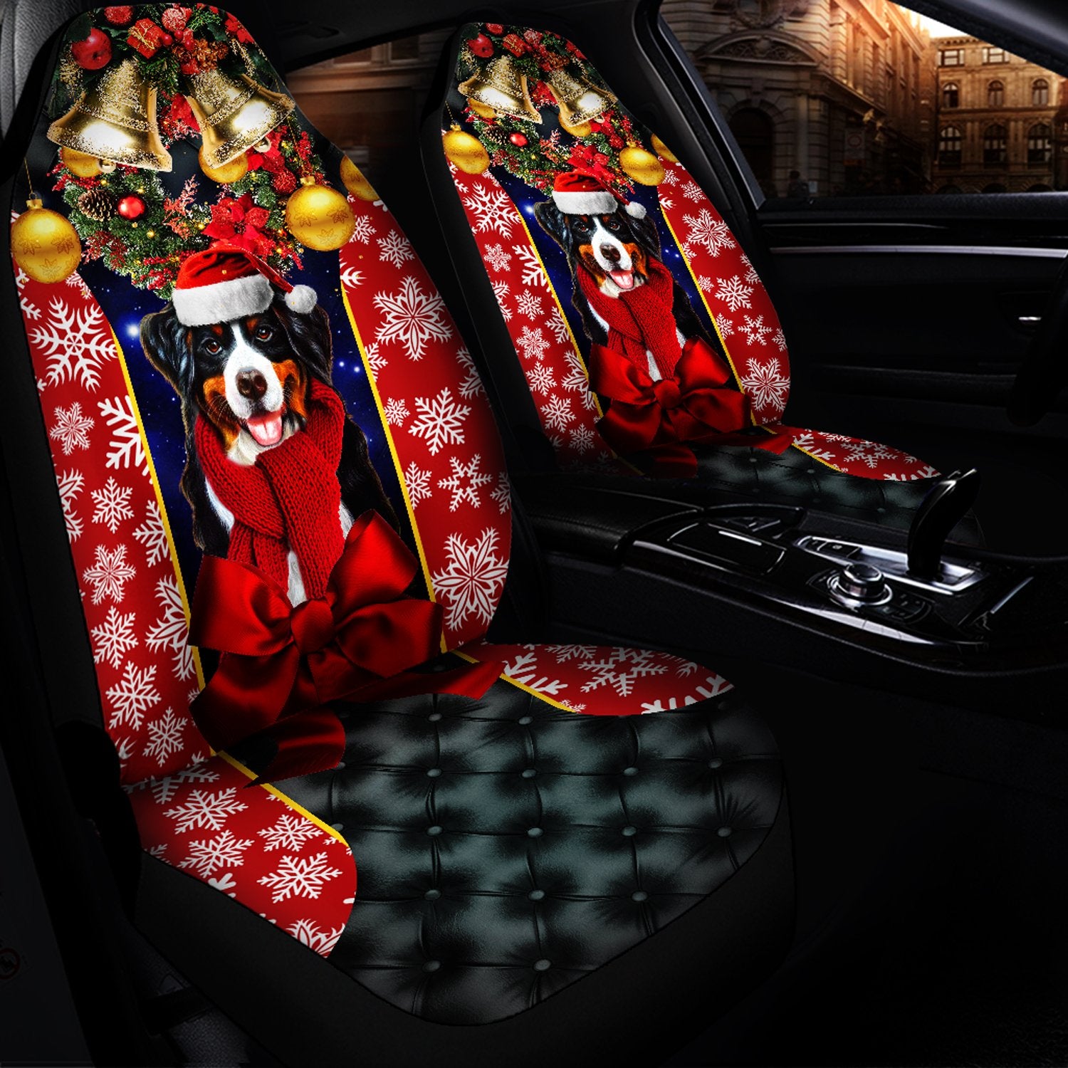 Dog Christmas Premium Custom Car Premium Custom Car Seat Covers Decor Protectors Decor Protector