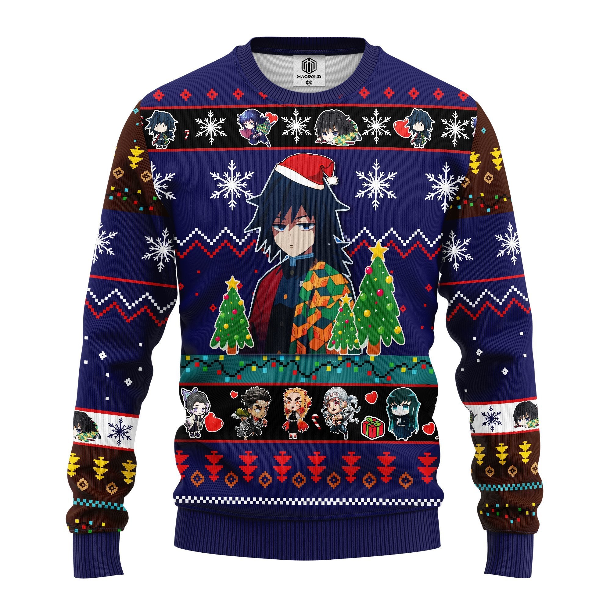 Giyu Tomioka Christmas Demon Slayer Anime Ugly Christmas Sweater Blue 1 Amazing Gift Idea Thanksgiving Gift