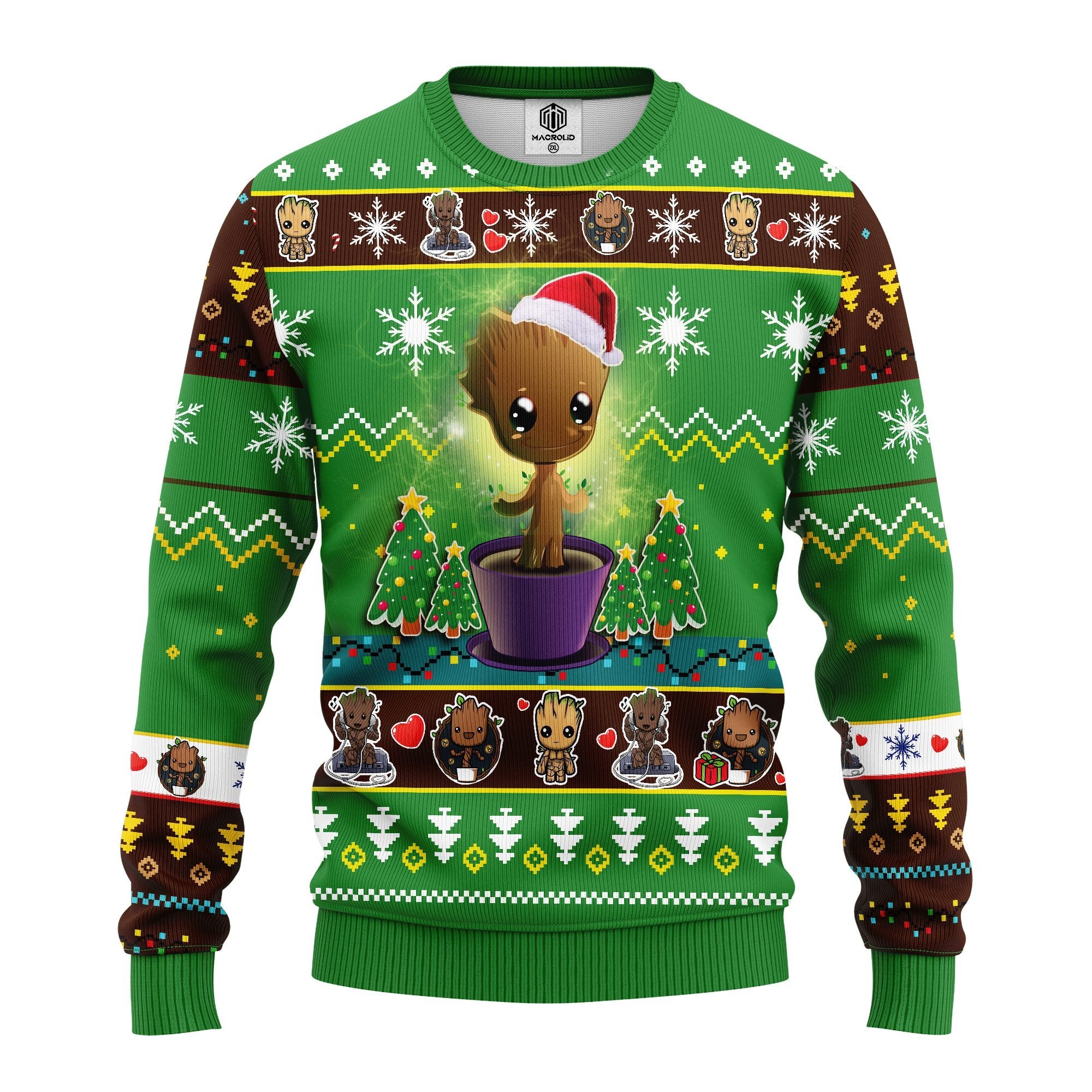 Baby Groot Ugly Christmas Sweater Green- Amazing Gift Idea Thanksgiving Gift